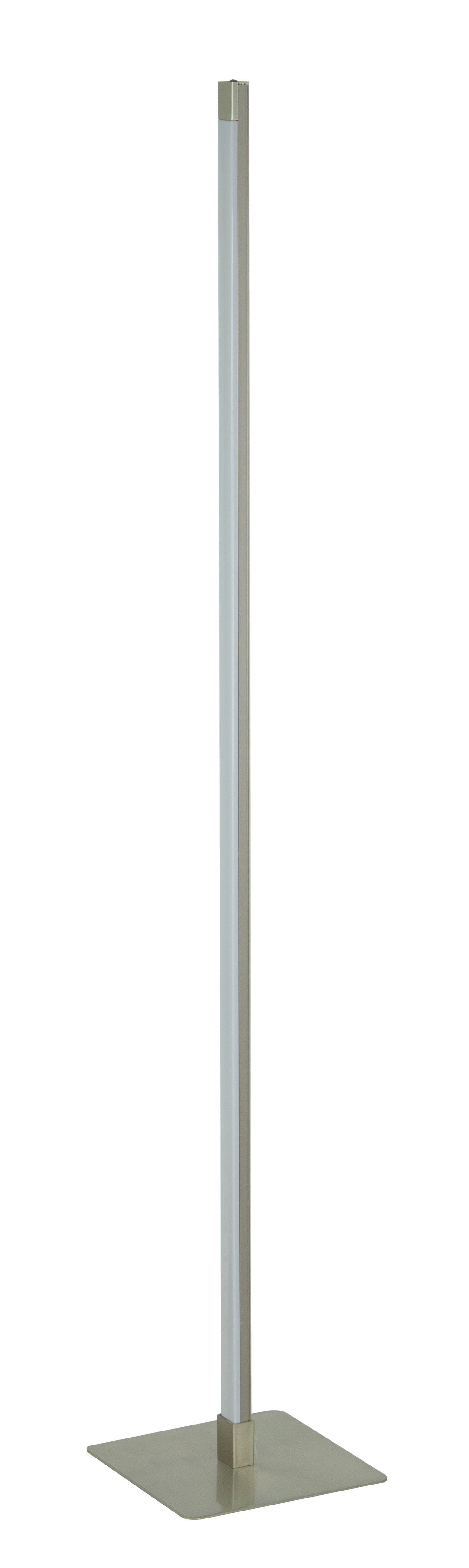 14 Stehlampe, dimmbar Wohnzimmer – Leuchte TRANGO Standlampe 120cm *STRAIGHT*, Watt Lumen I ca. 1524 Fluter LED Höhe: Stufenlos 3000K warmweiß Edelstahl-Optikt Serie – LED Modul 1200