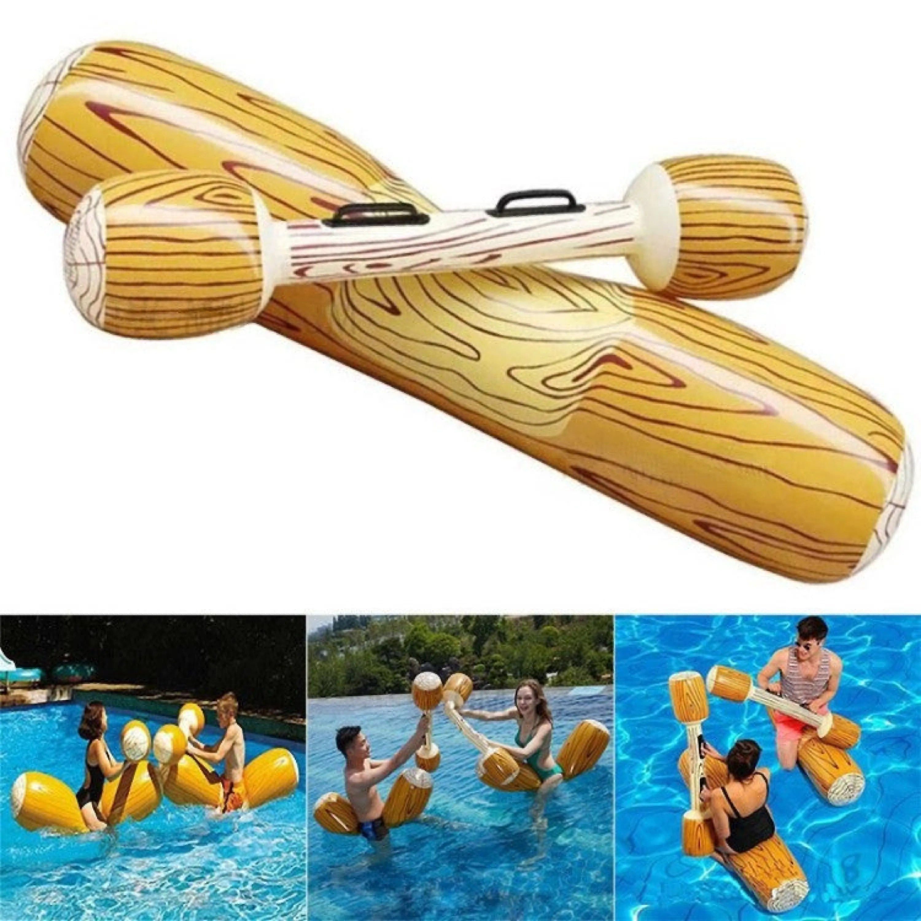 Sport-Knight® Wasserball Aufblasbares Gladiator Pool Spielset, Wasserspaß mit XXL Floß & Paddel