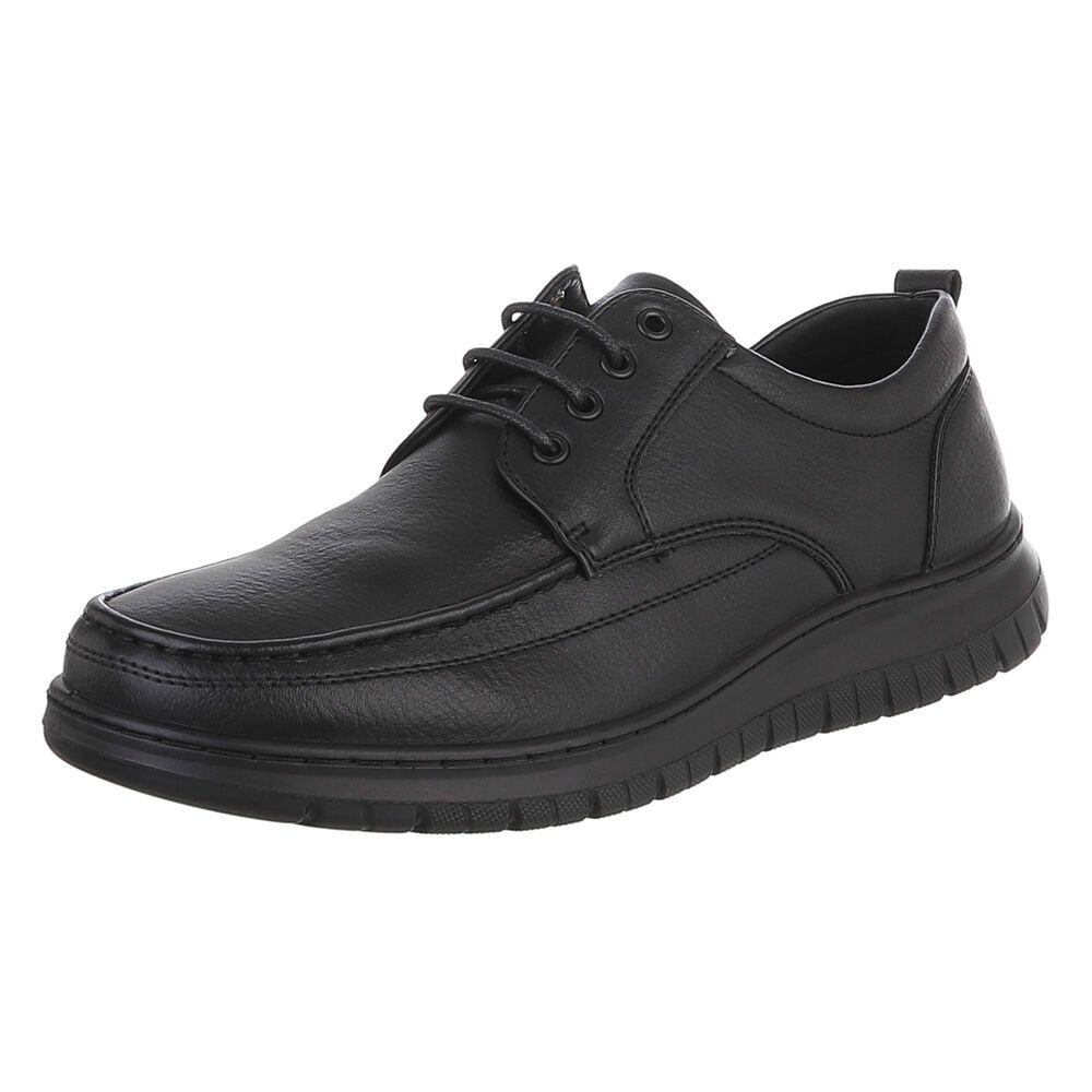 Coolwalk Herrenschnürschuh aus Kunstleder, bequem Schnürschuh (92422683) Flach Schnürer in Schwarz von Coolwalk