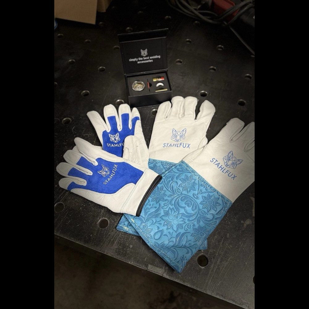 StahlFux Arbeitshandschuhe Schweißerhandschuhe Lederhandschuhe (Spar-Set, 1-St., TIG 5199) 15 cm Schutz gegen Funken, Hitze und Metallspäne