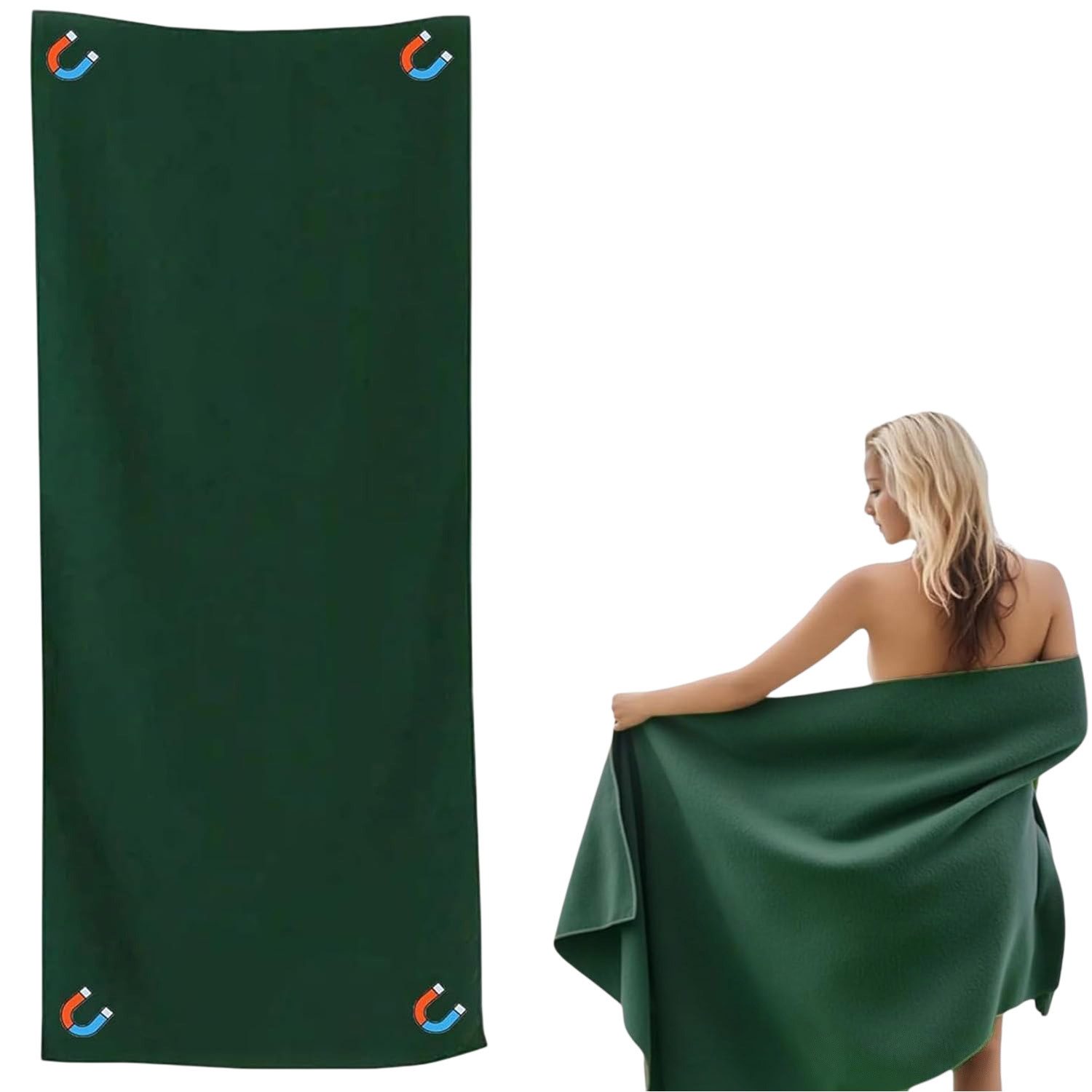 Refttenw Strandtuch Mikrofaser Badetuch Strandlaken mit Magnetverschluss XXL 190x76cm, Schnelltrocknend Handtuch Duschtuch Sommer Liegenauflage