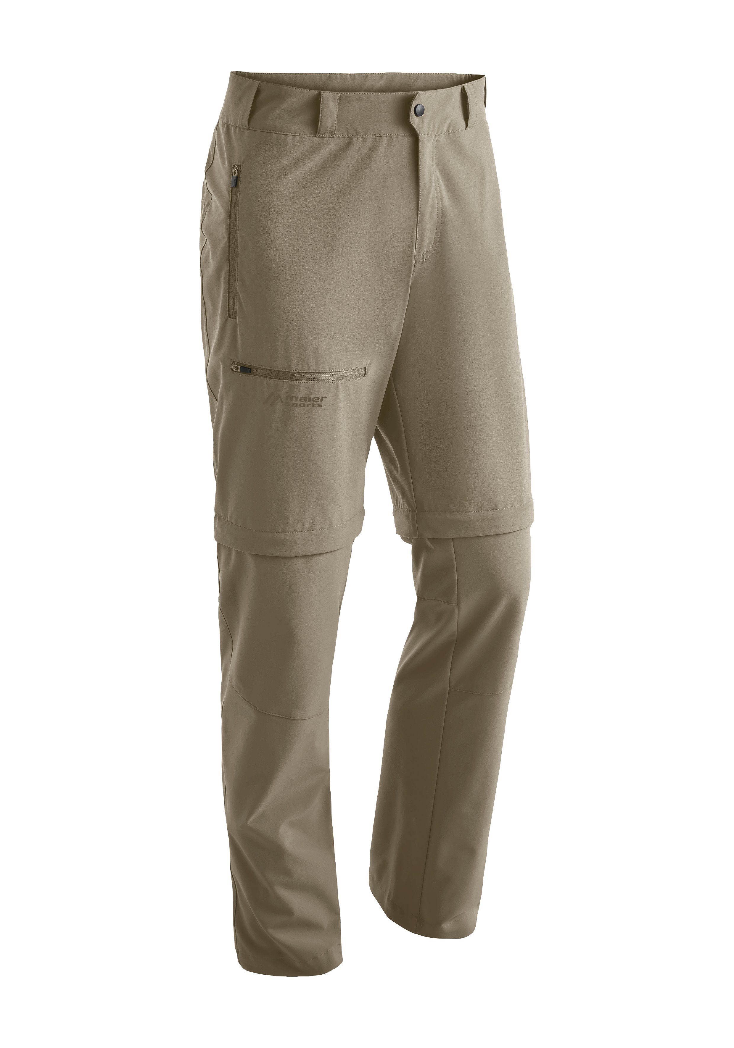 aus Sports M dunkelbeige und Material flexiblem Outdoorhose Funktionshose Maier Latit Zip nachhaltigem