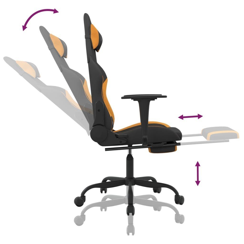 Orange Stoff Schwarz Gaming-Stuhl vidaXL Gaming-Stuhl mit Schwarz und Schwarz Dunkelgelb Fußstütze St) und | Dunkelgelb und (1