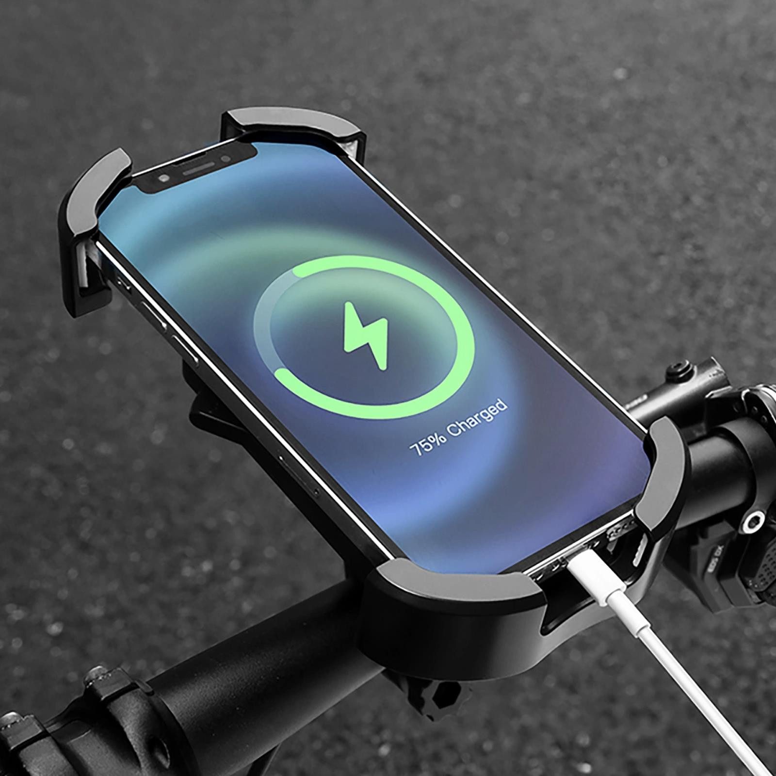 ROCKBROS Handy-Halterung Universal Lenker 2 Haltepunkte, (bis 6,8 Zoll, Smartphone Lenker Fahrrad Halterung Handy Halter für Motorrad)