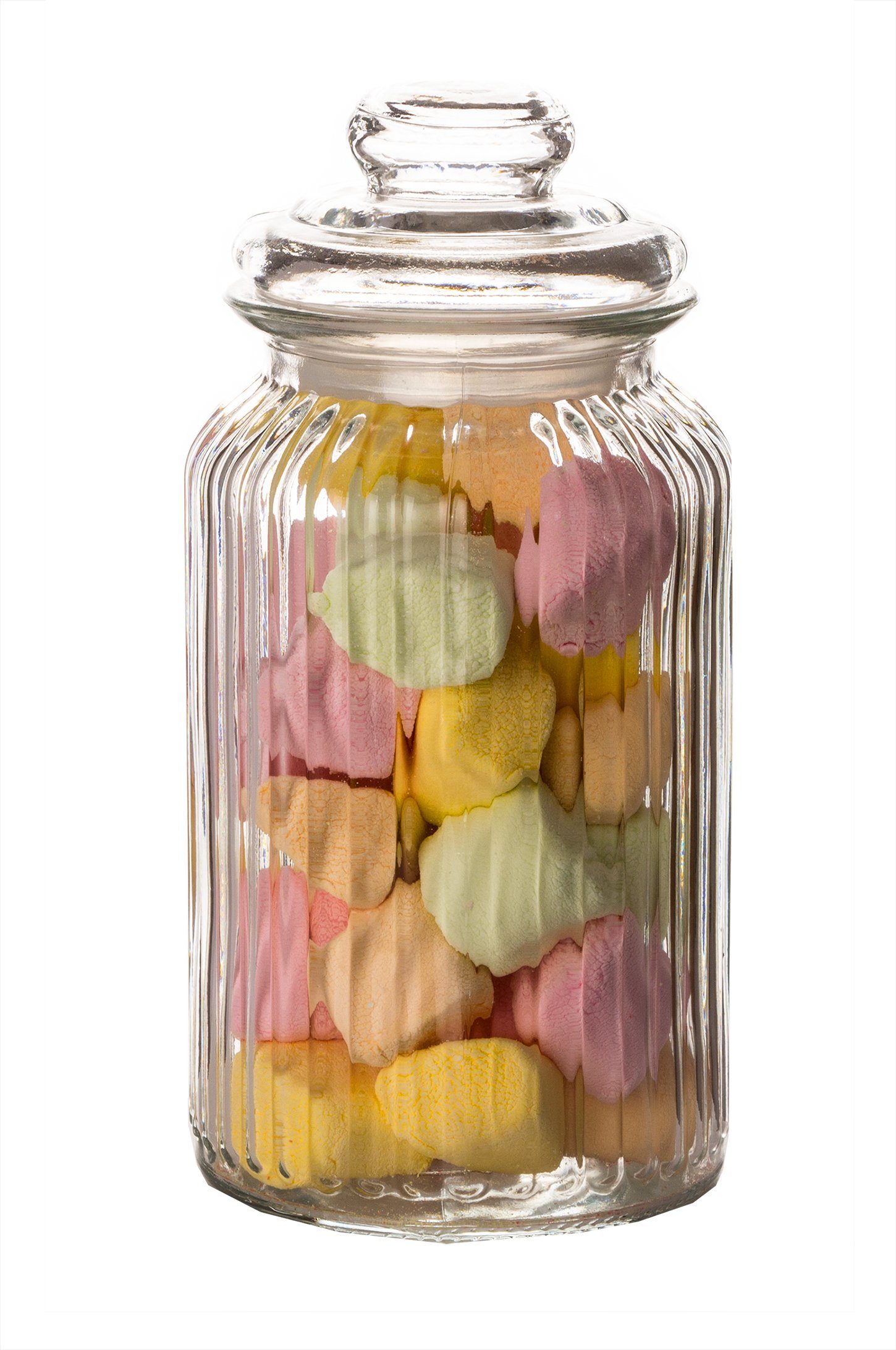 BigDean Einmachglas Vorratsgläser mit Deckel Bonbonglas Süßigkeiten Kräuter, Glas, (Set, 3-tlg., Bonbonniere/n), Gummidichtung, Vintage Design, Spülmaschinenfest (Deckel Handspülen)