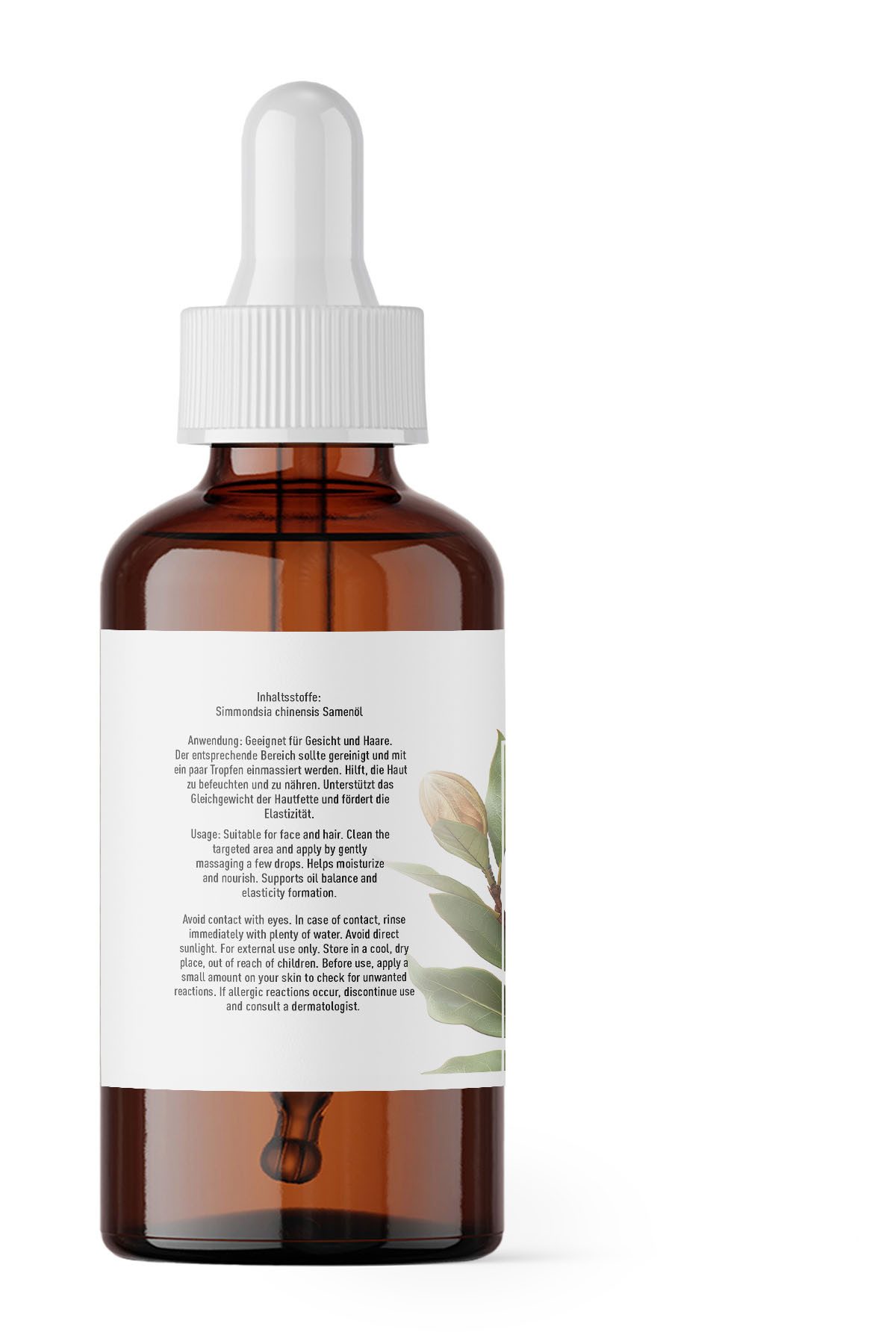Herbs Cosmetica Körperöl Jojobaöl – 100 % rein, kaltgepresst, Haar & Haut, mit 50 ml Inhalt