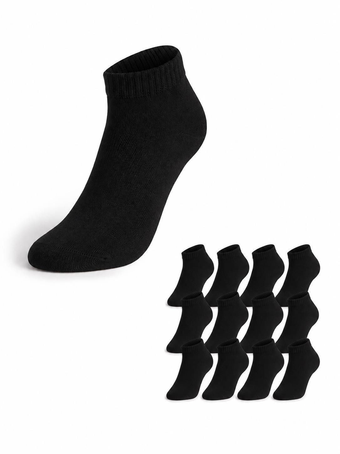 EloModa Sneakersocken 12 Paar Sneaker Socken Damen Herren Baumwolle ohne Naht (12-Paar) 12 Paar, ohne Naht vorne, hoher Baumwollanteil