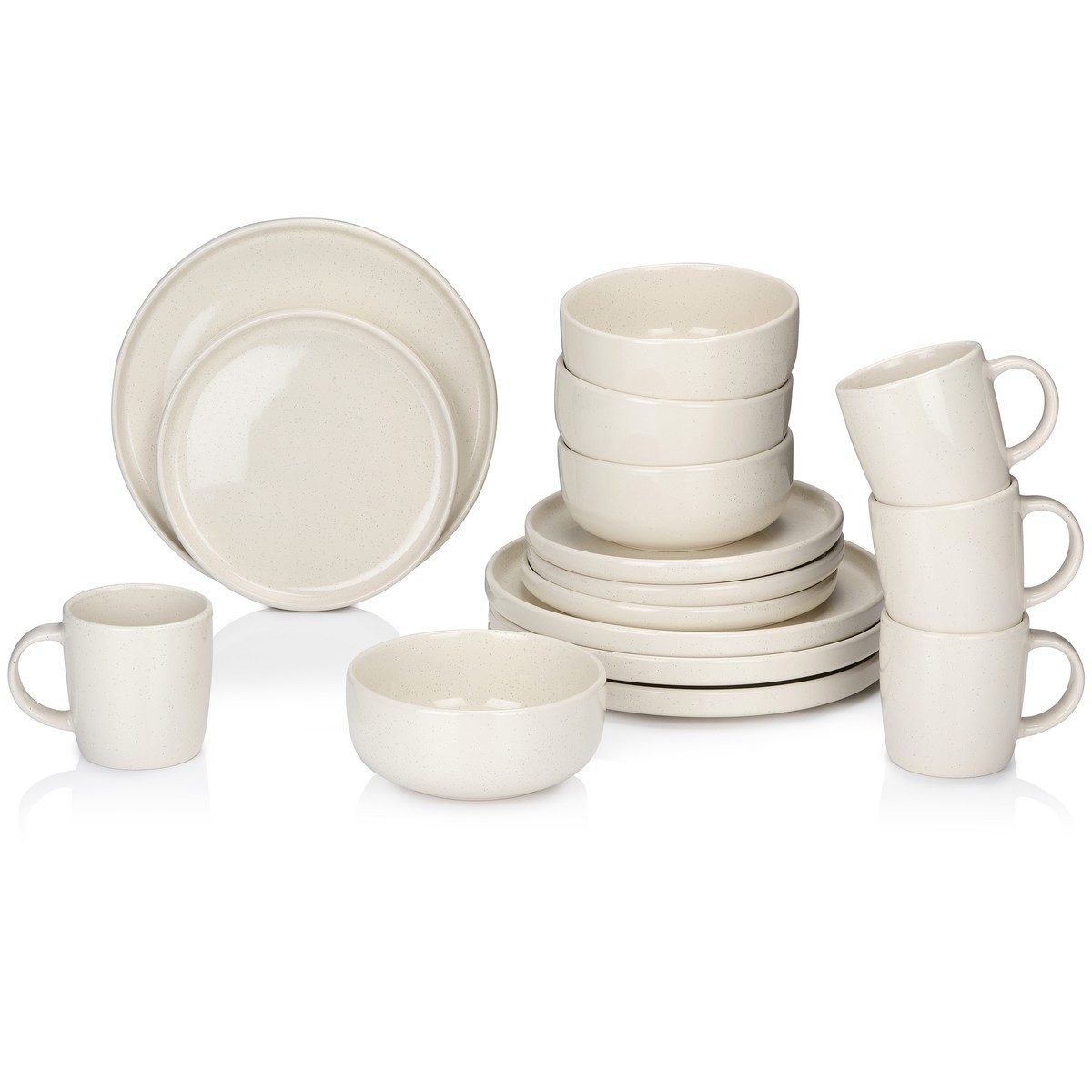 Alpina Frühstücks-Geschirrset alpina Geschirrset 16Teilig - 4 Personen, Tonware