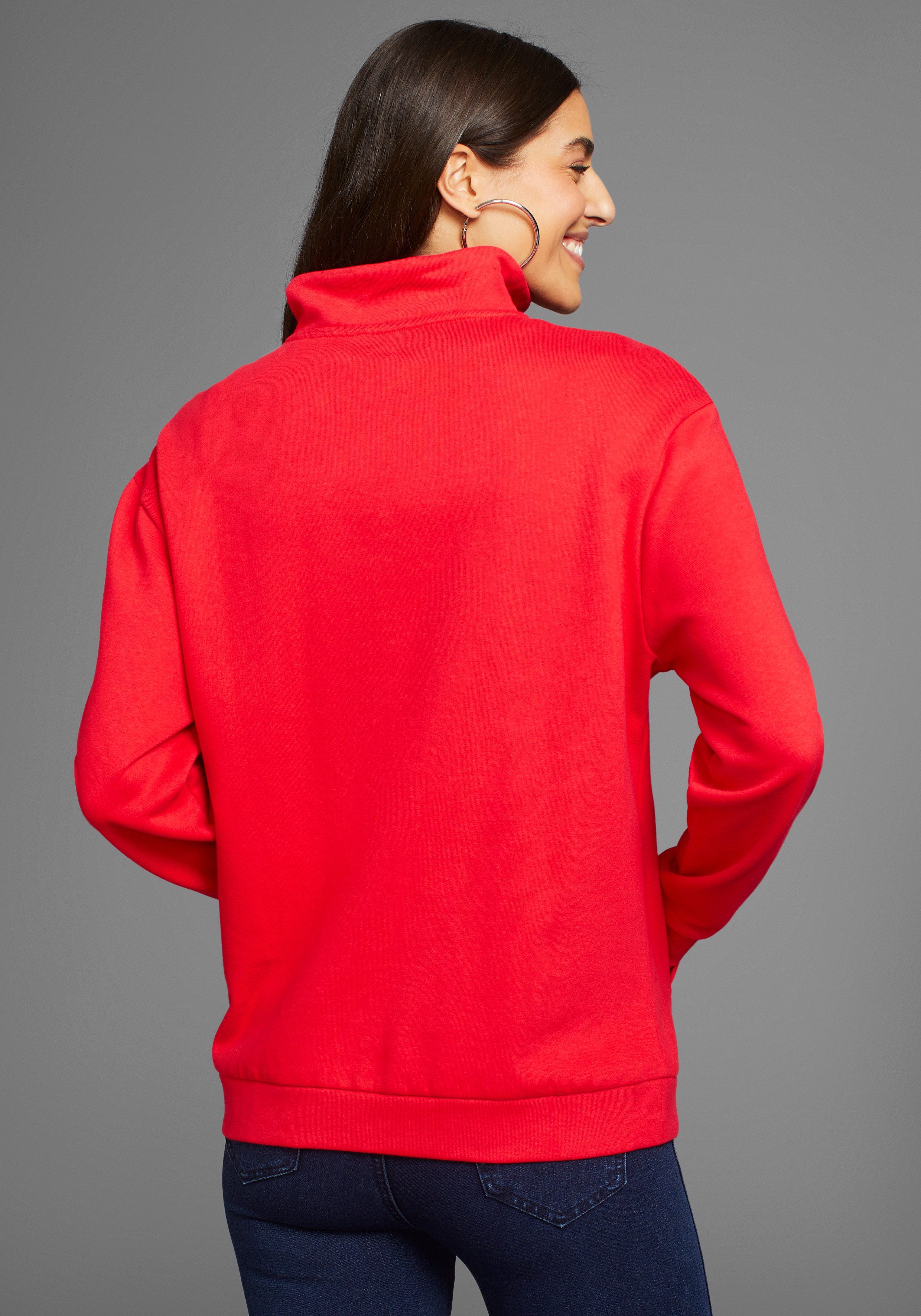 DELMAO Sweatshirt mit Troyer Kragen - günstig online kaufen