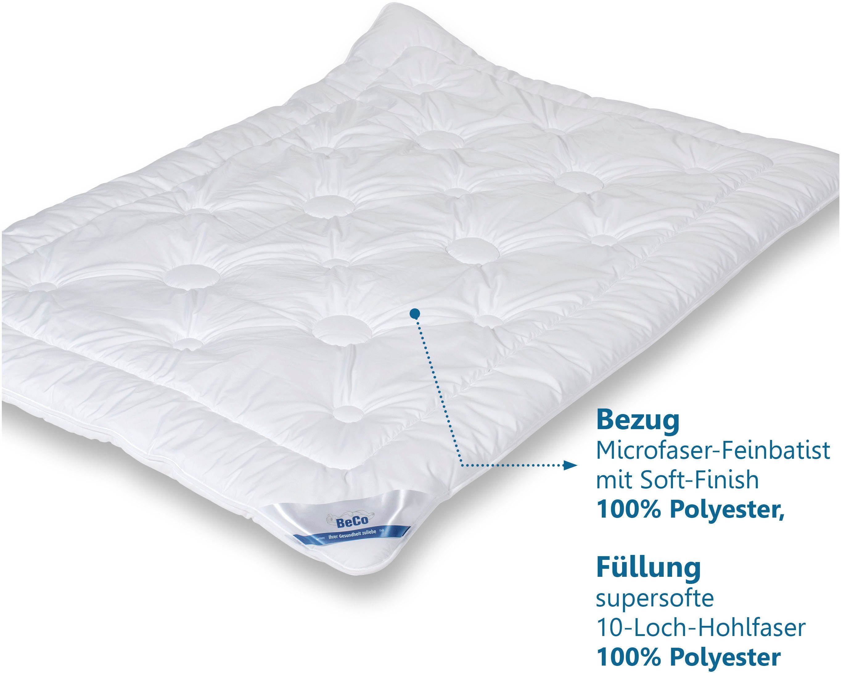 Beco Microfaserbettdecke + Microfaserkissen Royal Soft Duo, Bettdecke 135x200 & Kopfkissen 80x80 cm, Bettdecke & Kopfkissen, weich und kuschelig