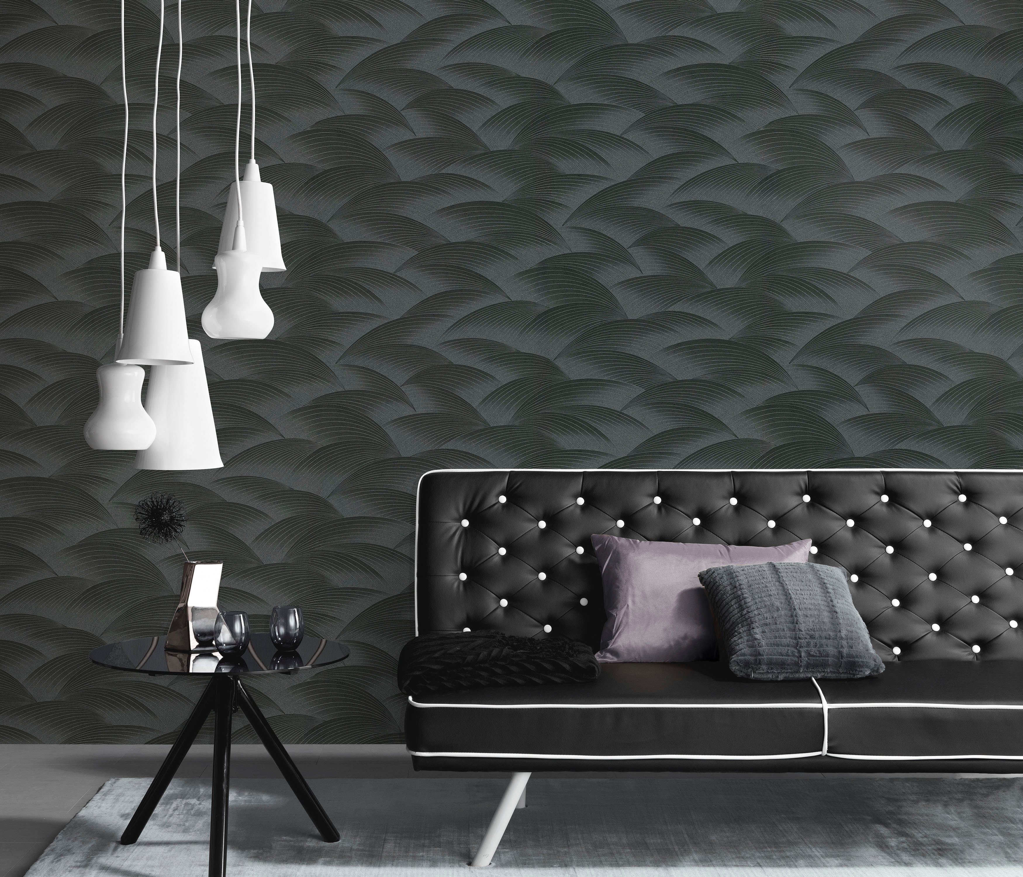 geprägt, frei, schwarz for Sparkling glänzend, Fashion MARIA GUIDO Vliestapete Sea, walls Phthalate KRETSCHMER