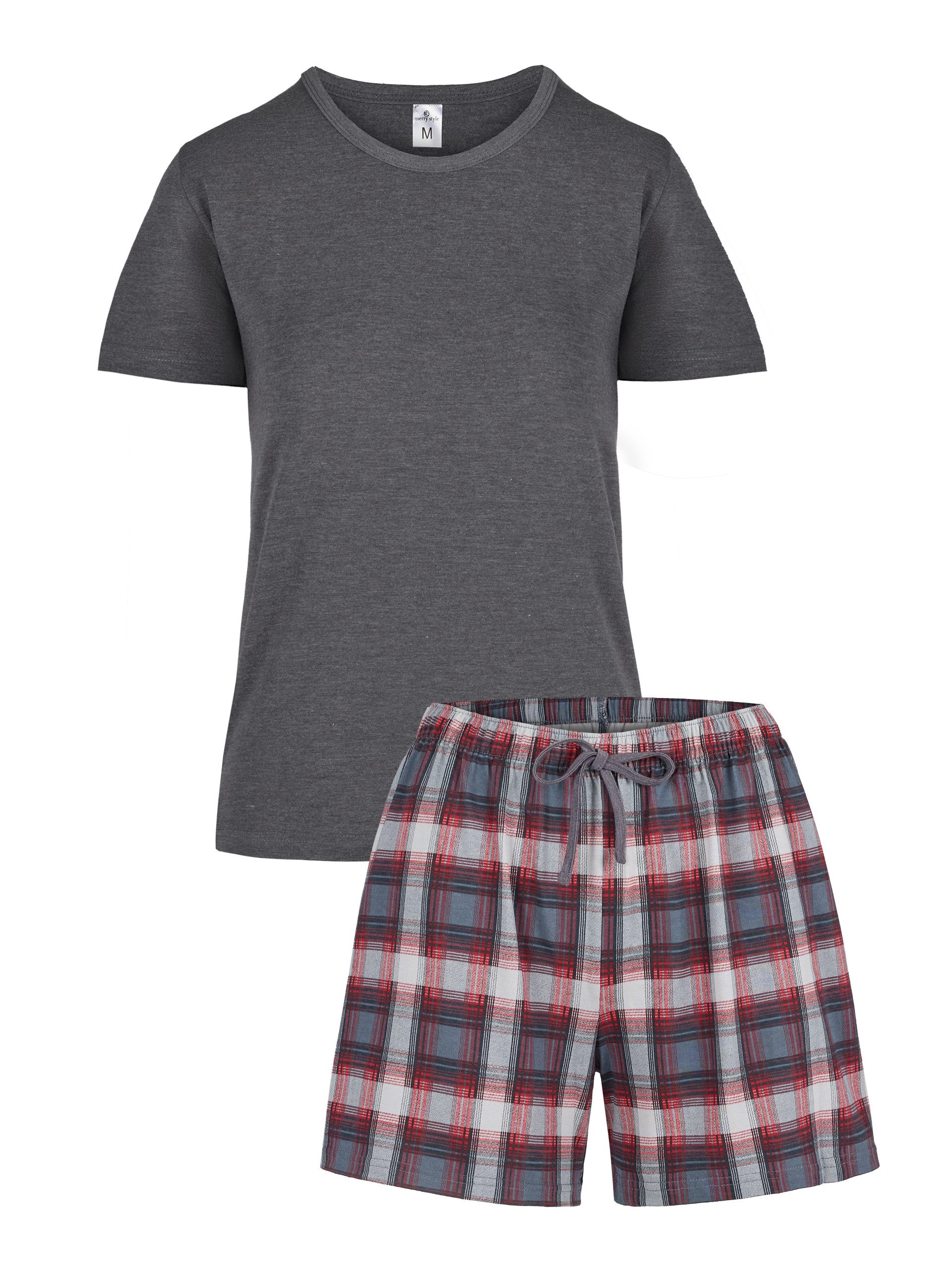 Merry Style Schlafanzug Damen Pyjama Zweiteiler Kurz aus Baumwolle Set MS10 günstig online kaufen