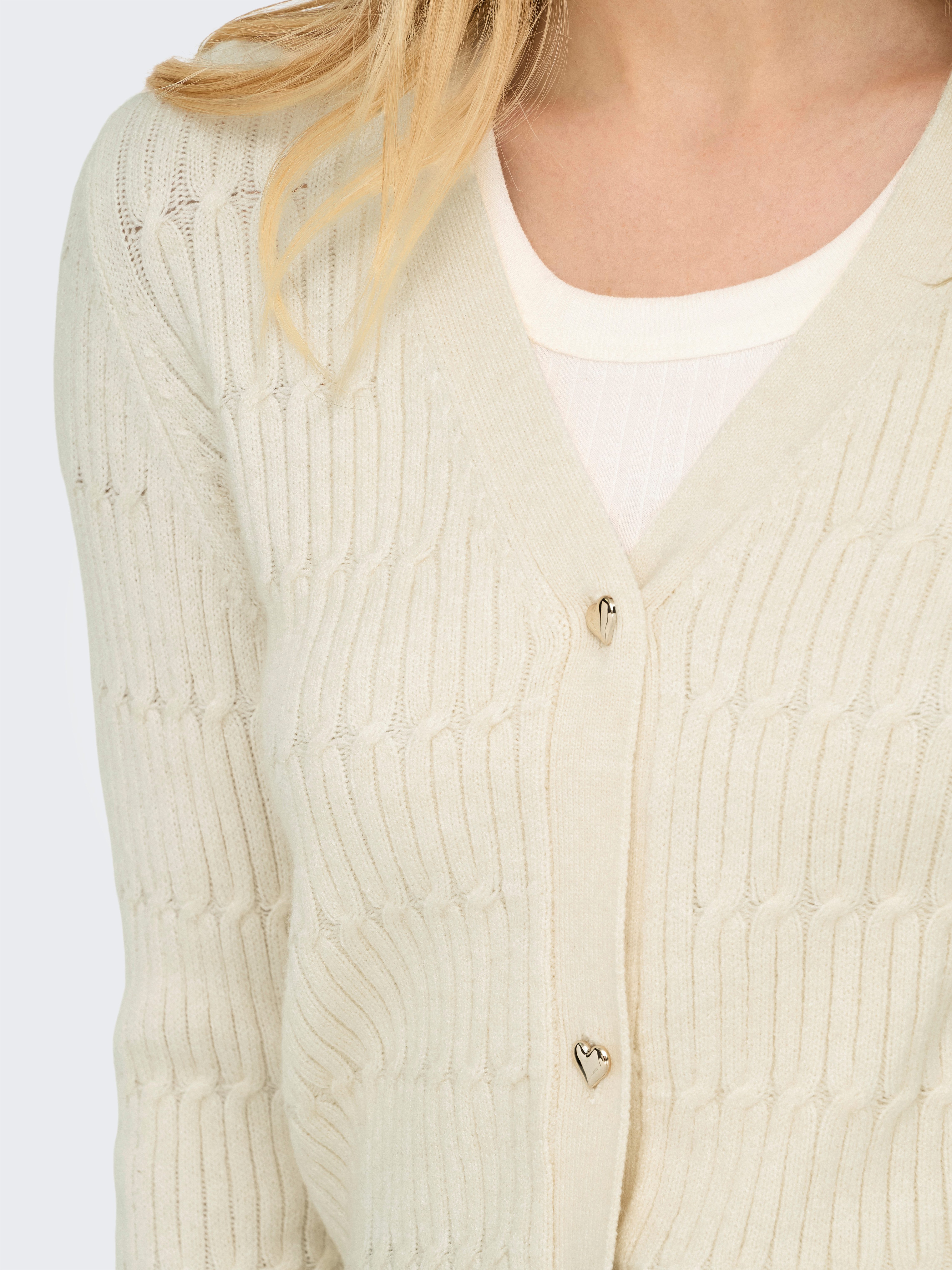 ONLY Strickjacke ONLKATIA LS CABLE V-NECK CARDIGAN CC KNT