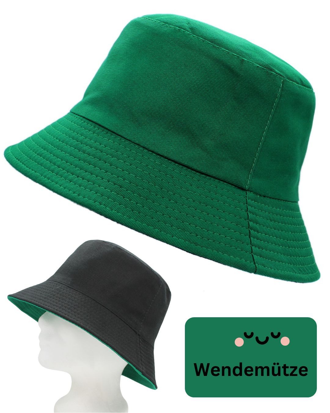 Fischerhut Unisex Bucket Hat Herren Anglerhut Fischerhut Damen Mütze Wendemütze