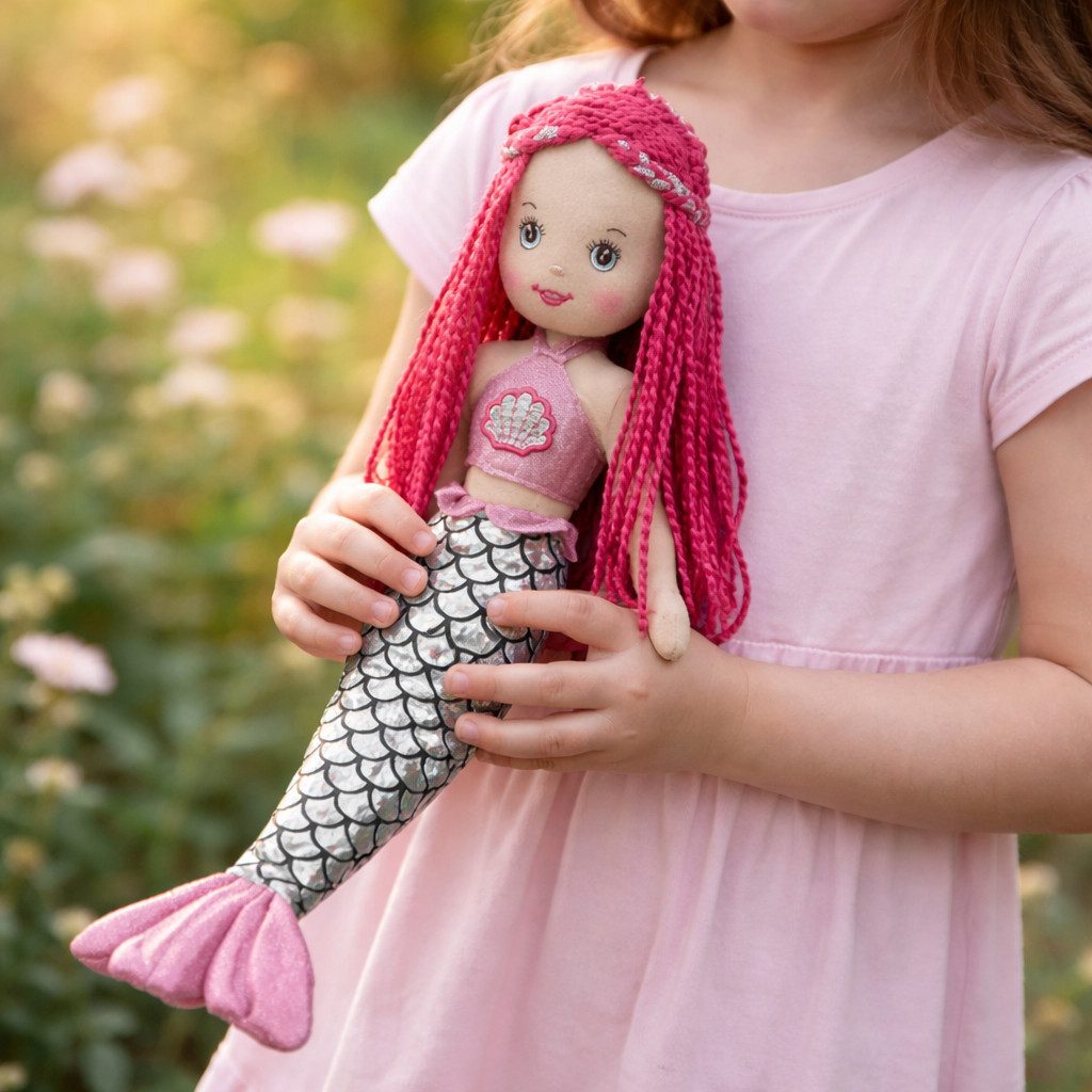 Sweety-Toys Meerjungfrauenpuppe Sweety Toys 13333 Stoffpuppe Meerjungfrau Prinzessin 45 cm pink