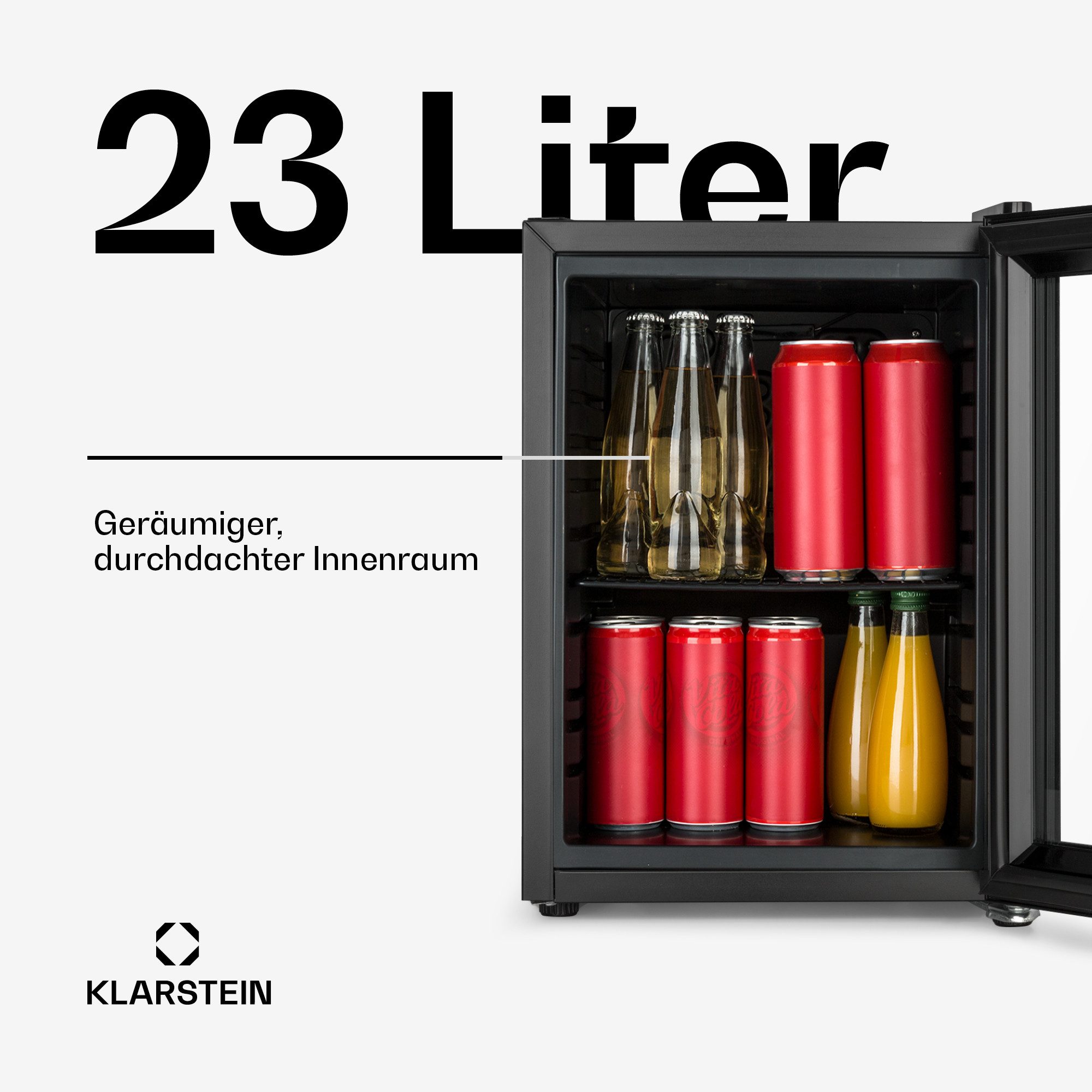 Klarstein Table Top Kühlschrank 10046074, 50 cm hoch, 35 cm breit, Bier Hausbar Getränkekühlschrank Hotel Mini Fridge