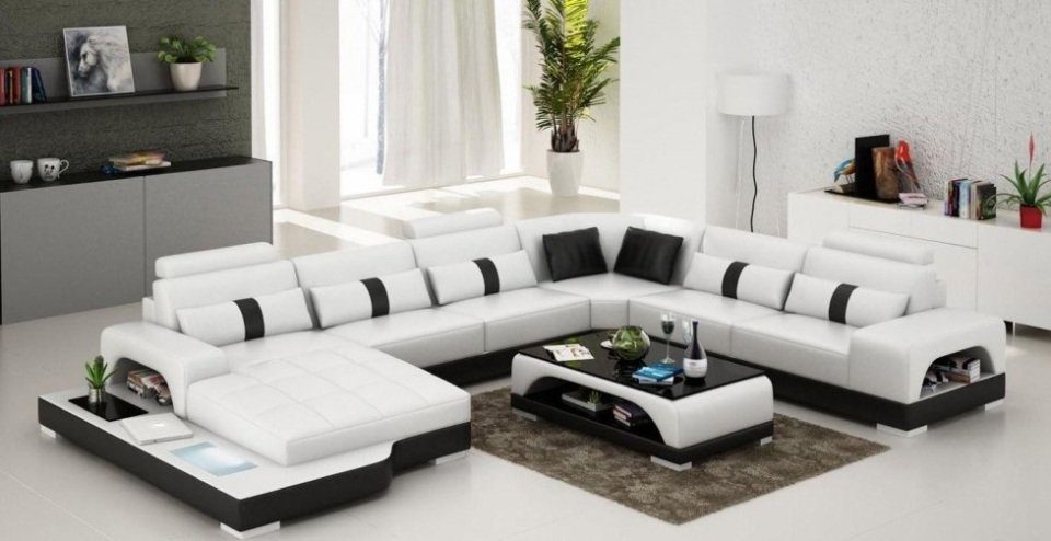 JVmoebel Ecksofa, Leder U Form Wohnlandschaft Couch Big XXL Sofa Polster Ecke Eck