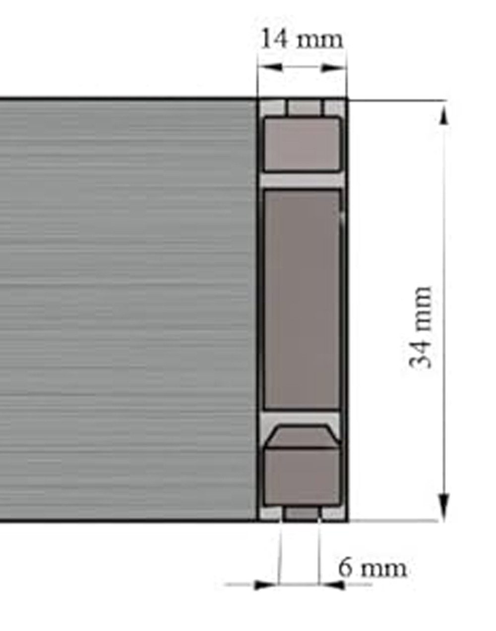 Garduna Gardinenstange 2-Lauf Hochkant System 14x34mm Innenlauf 6mm, kürzbar, variabel in Laufabstand, 6mm Laufkanal, schliche Eleganz