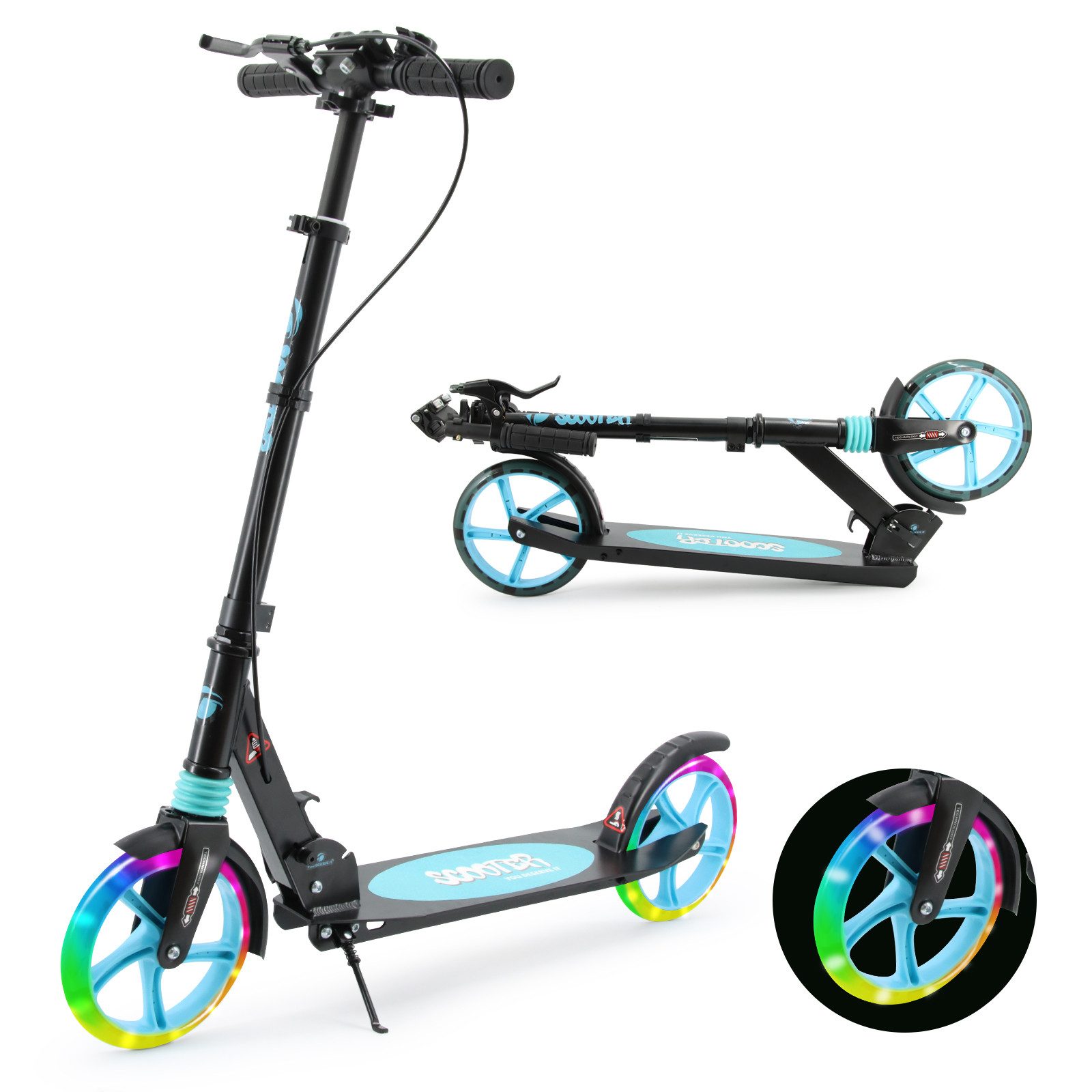 YEE RUN Cityroller für Kinder, Jugendliche und Erwachsene, höhenverstellbar und faltbar.