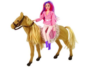 LEAN Toys Spielfigur Puppenreiter Ponyfiguren Set Puppe Spielzeug Pferd Reiterpuppe Tier