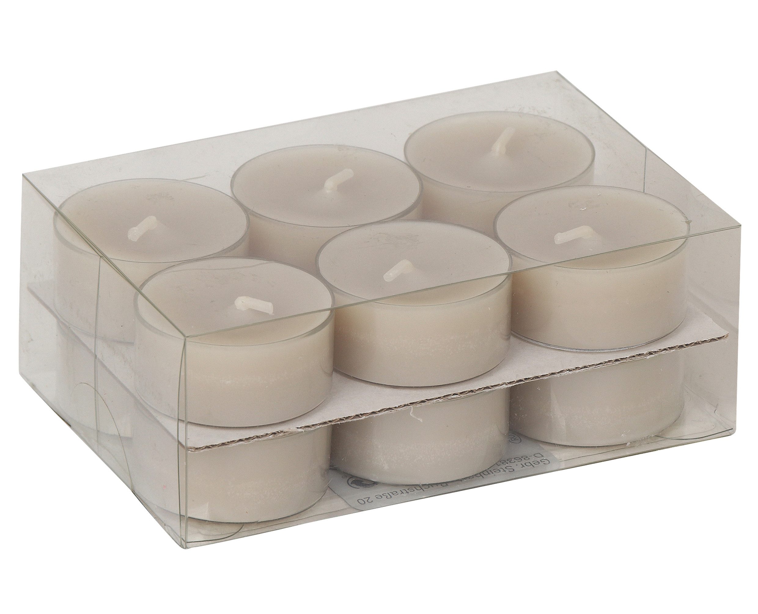 Teelicht Teelichter in Kunststoffhülle Taupe 18/38mm, 12er-Pack