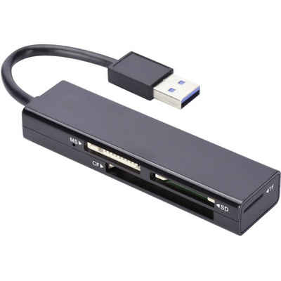 Ednet Speicherkartenleser USB 3 Multi Kartenleser, 4-port (MS, MS PRO, CF-Kartenleser, SD-Kartenslot