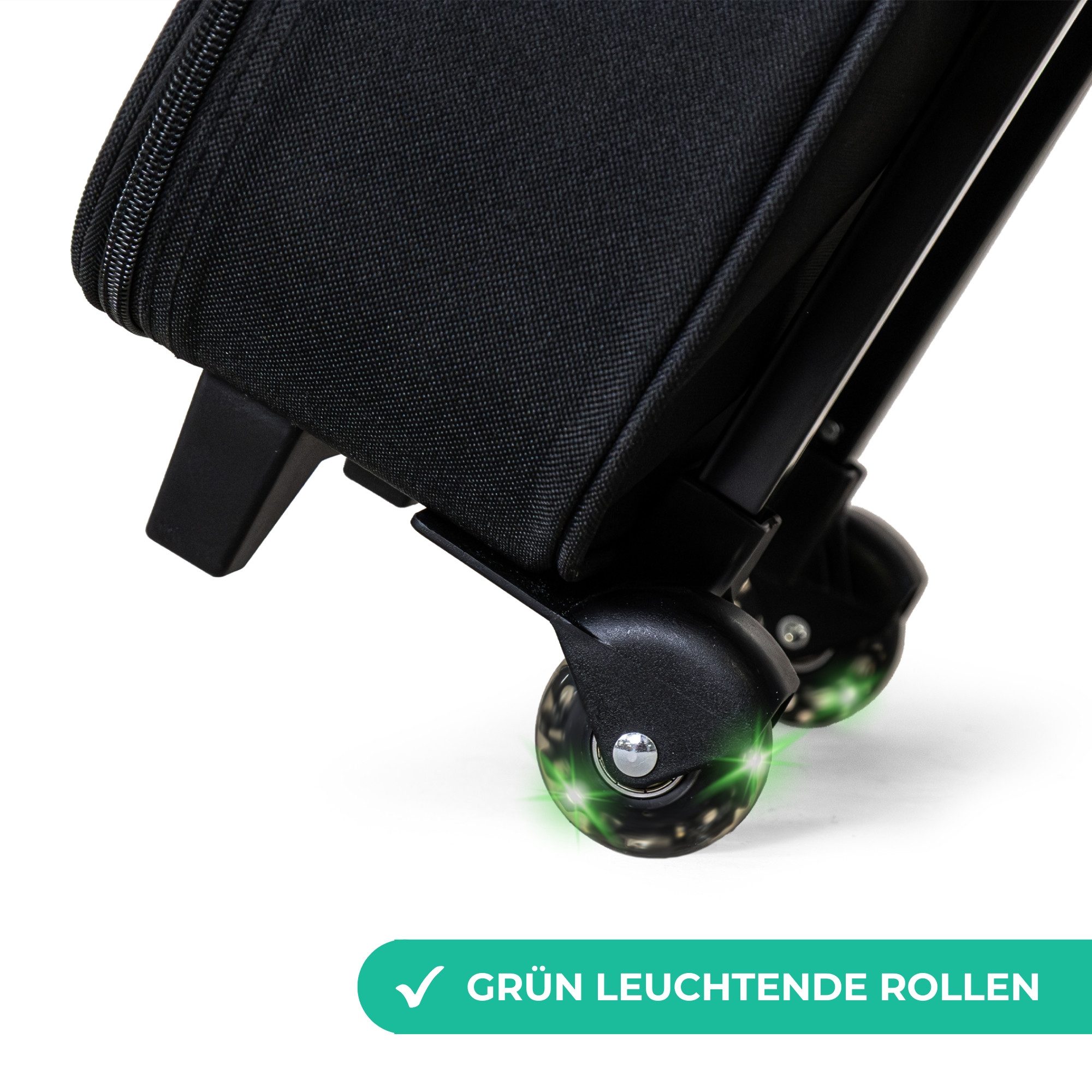 NoBoringSuitcases.com© Kinderkoffer mit leuchtende Räder - Einhorn - Blumen - Rosa, 2 Rollen, Kinder Koffer Klein, Trolley Handgepäck, Reisekoffer