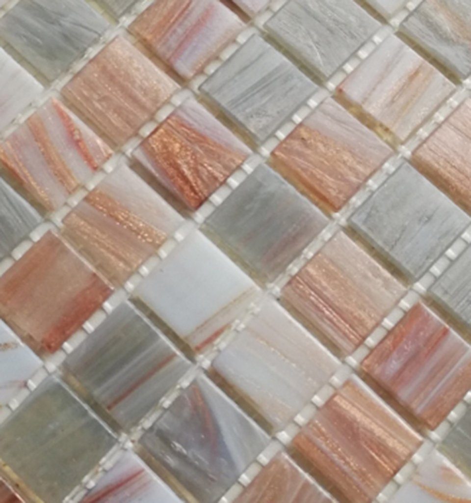 / Matten glänzend 10 Mosani Glasmosaik Mosaikfliesen hellbeige Bodenfliese