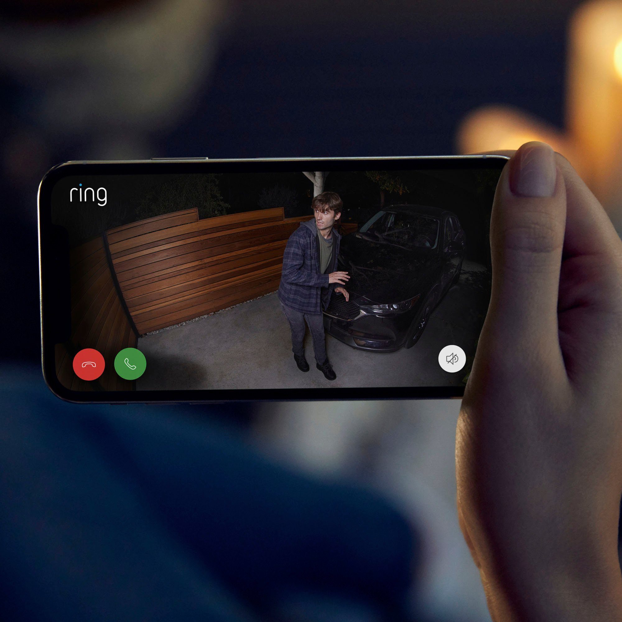 Ring Überwachungskamera Spotlight Kamera Plus Netzstecker (Außenbereich)