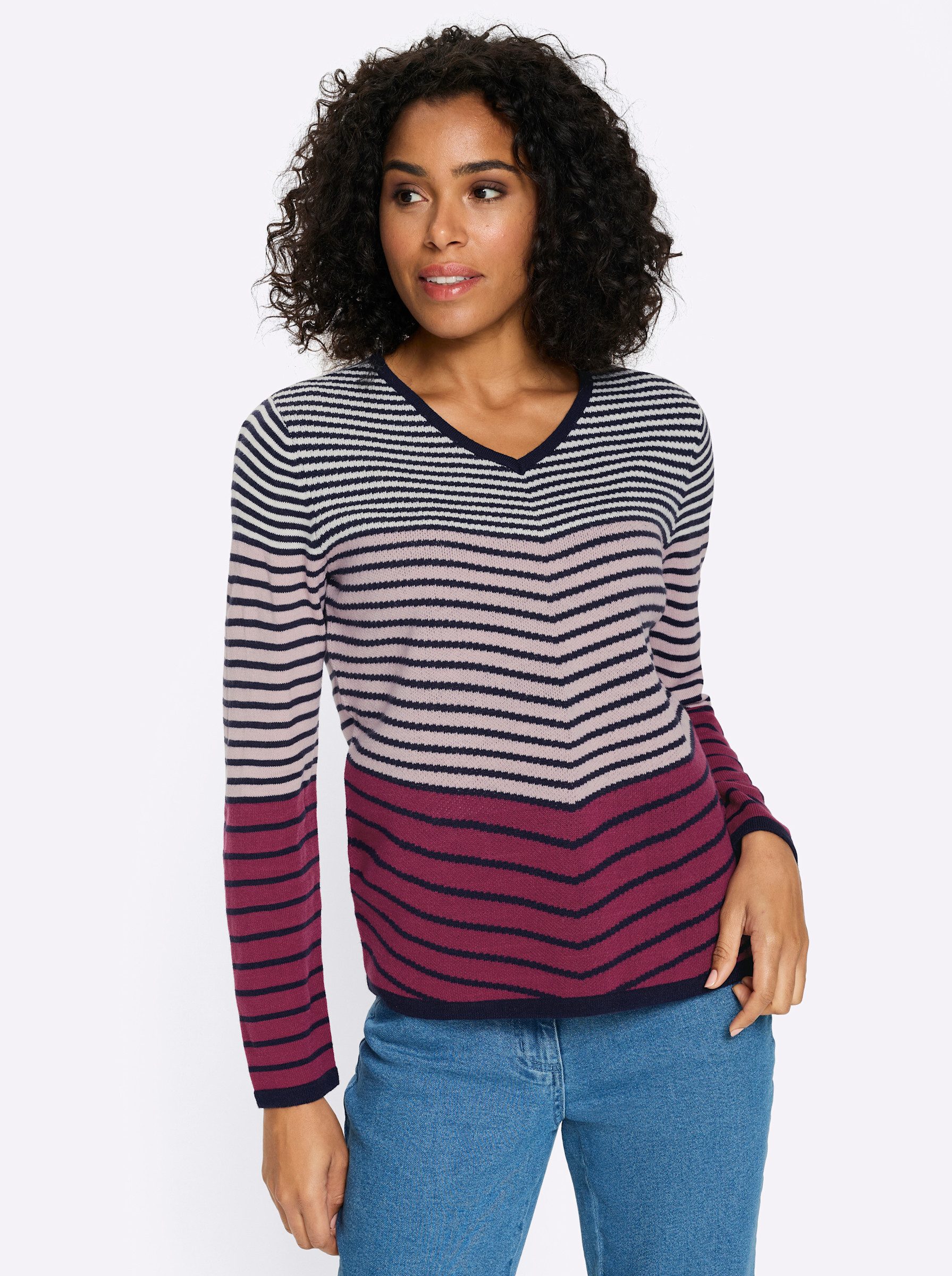 Strickpullover Langarm-Pullover Langarm Jacquard, Jersey