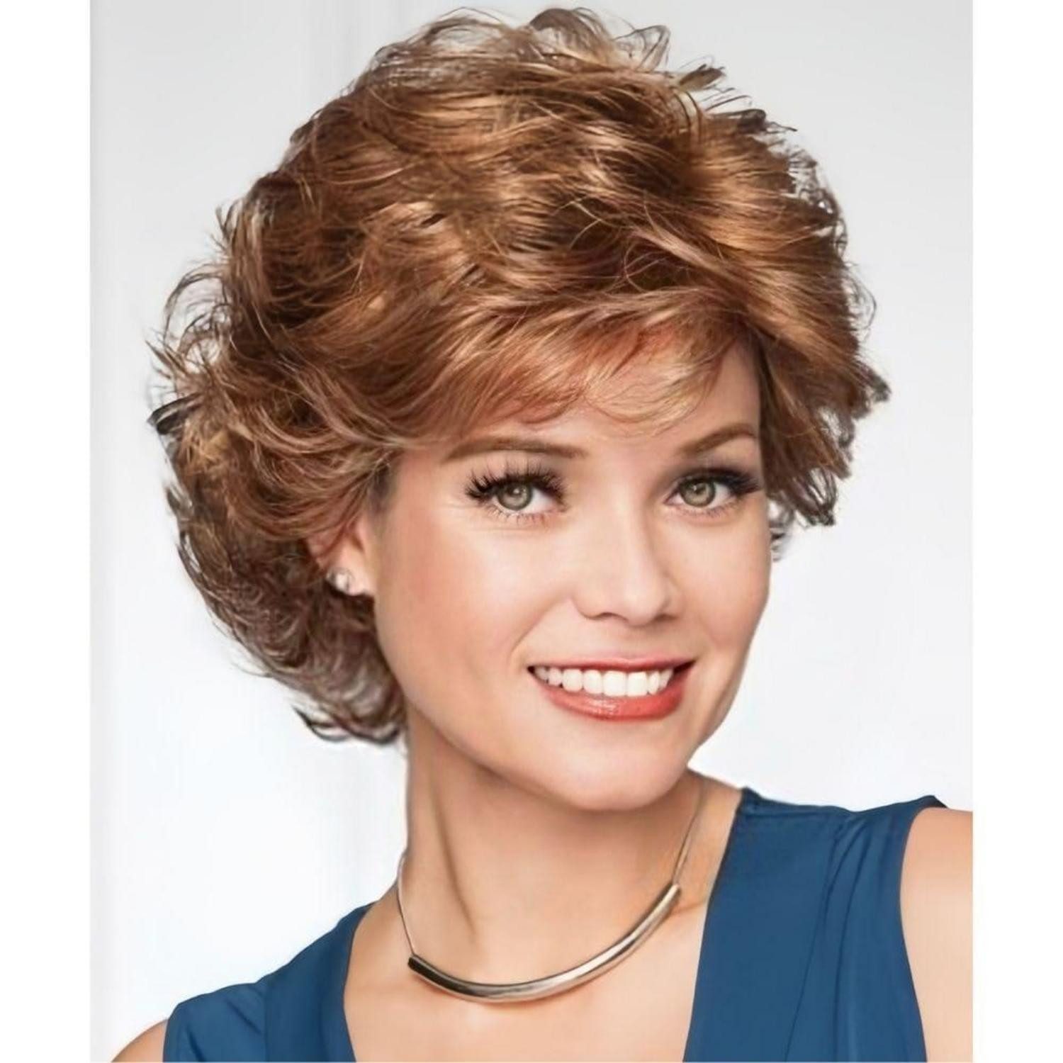 LuxusKollektion Kunsthaarperücke Perücke Frauen Kurzhaar Locken Synthetikfaser Alltag Party Brown