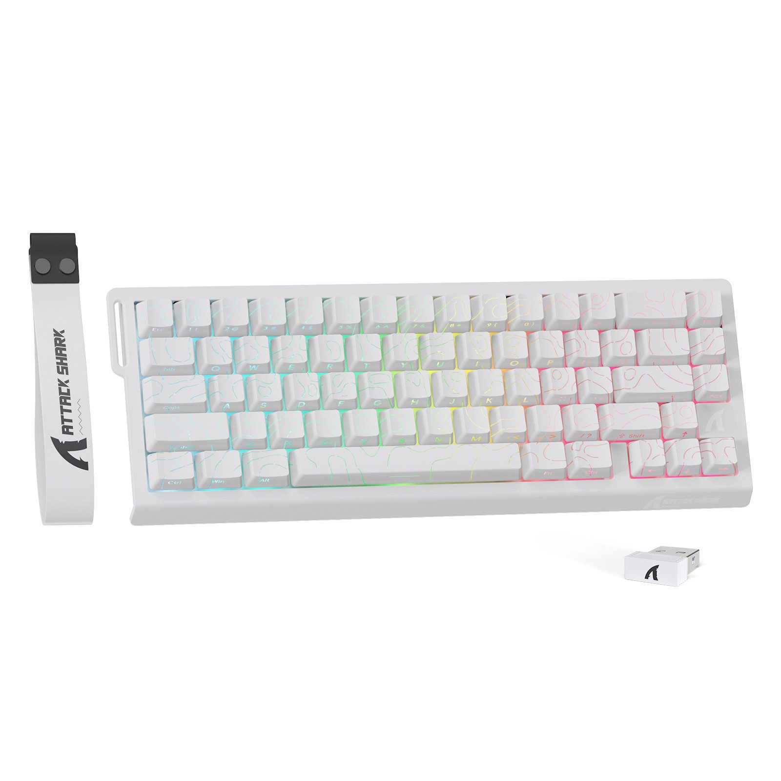 ATTACK SHARK X68PRO HE 8KHz Rapid Trigger Wireless Gaming-Tastatur,0,01mm RT Gaming-Tastatur (Hall-Effekt-Magnetschalter,BT/2.4G/Kabel,RGB)