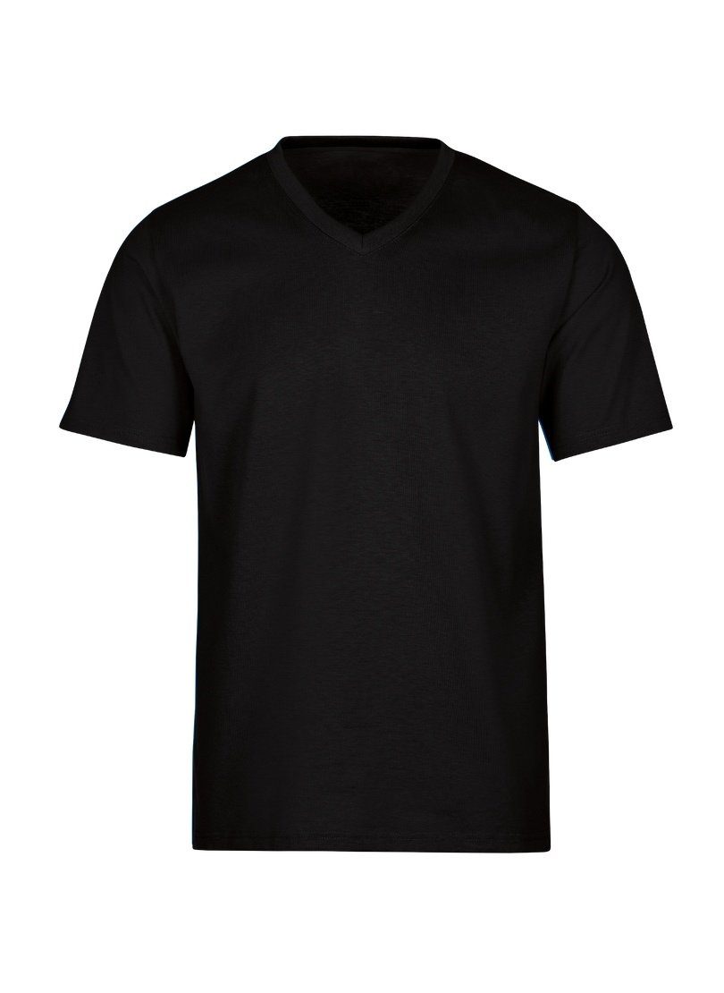 Trigema Baumwolle schwarz T-Shirt TRIGEMA DELUXE V-Shirt