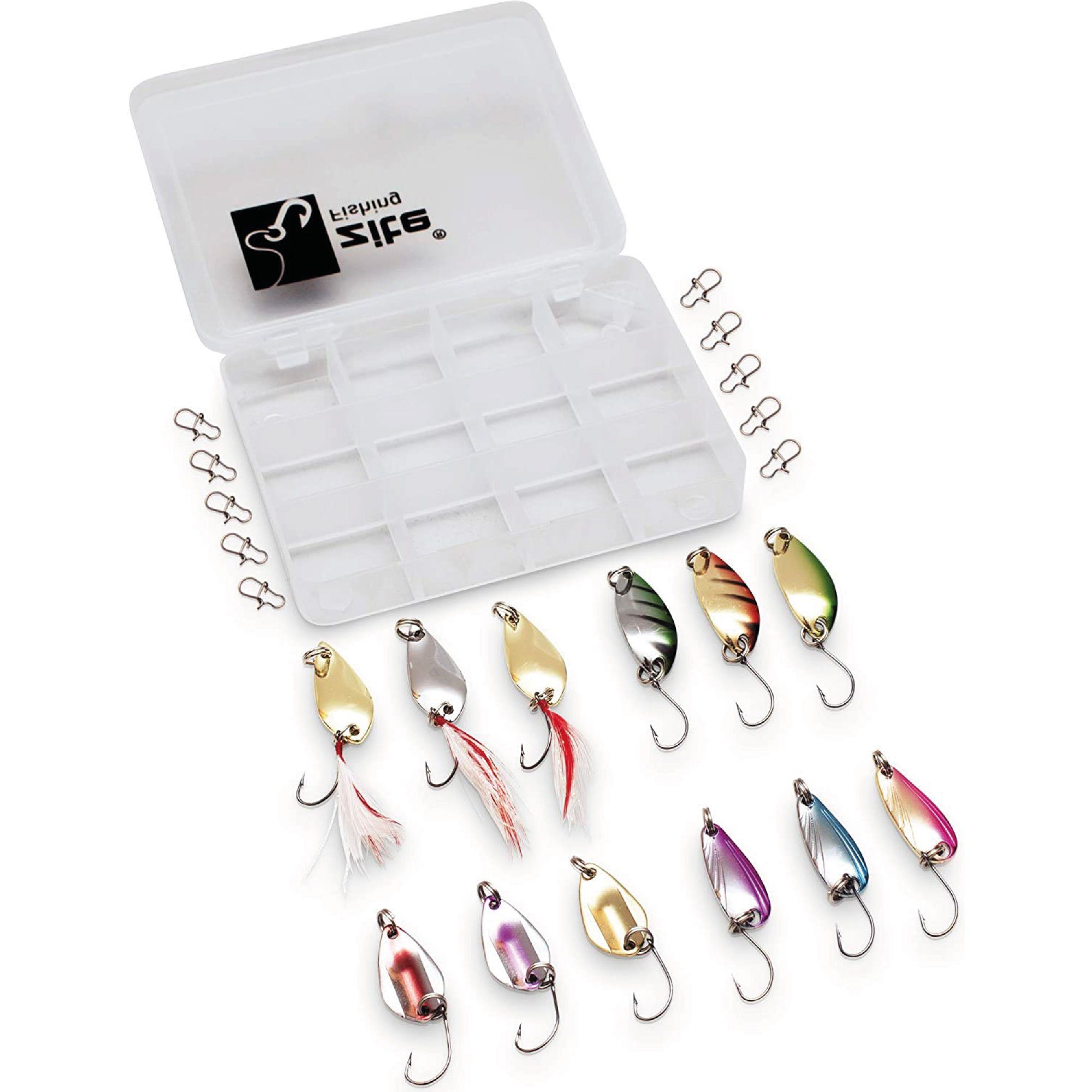 Zite Kunstköder Forellen-Blinker auch Barsch/Saiblinge Box Trout 13 Set Spoon tlg. für