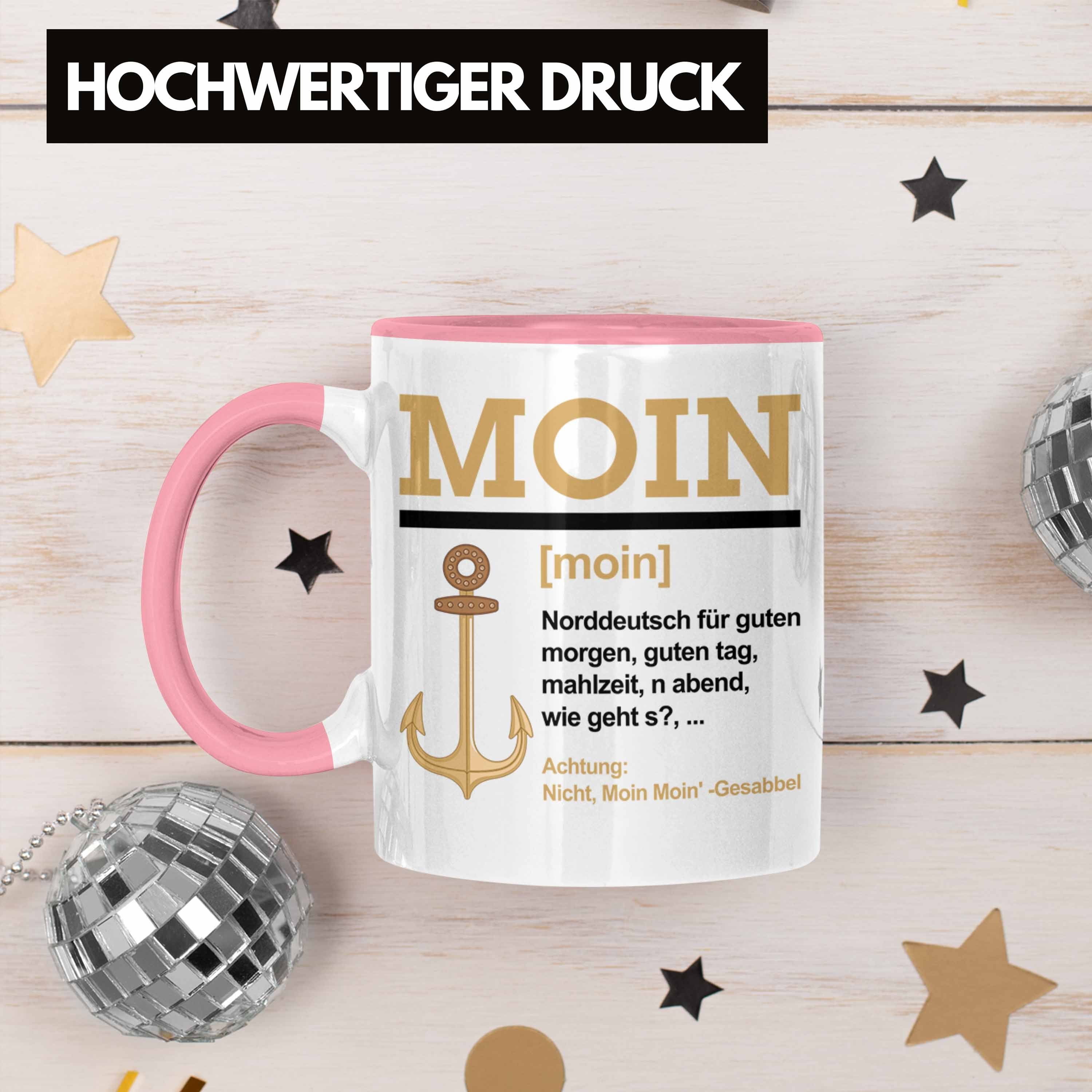 Moin Geschenk Kaffeetasse Rosa Trendation Slang Tasse Tasse Norddeutschland