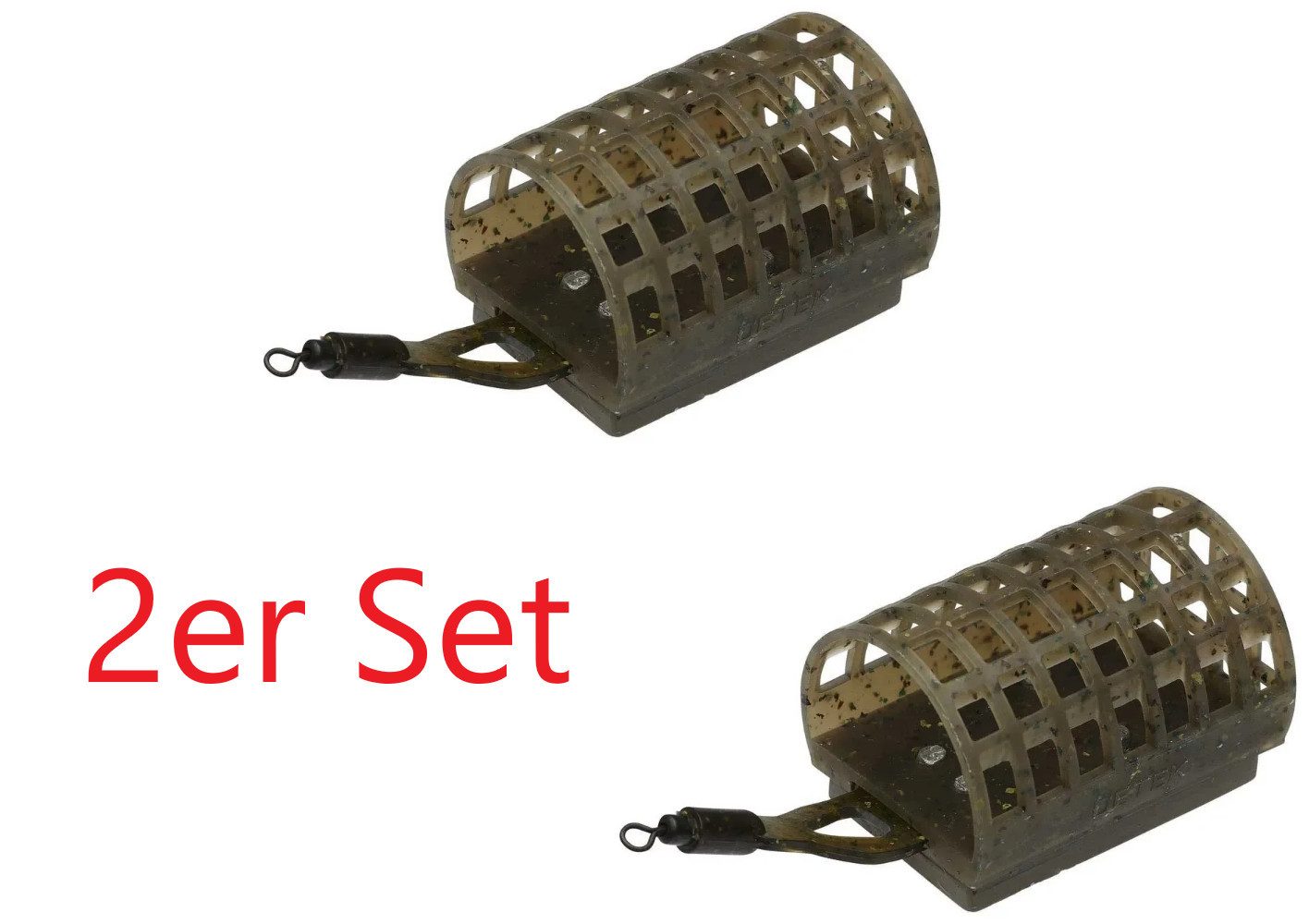 DAM Fishing Feederkorb 2er SET DAM Detek Groundbait Feeder With Swivel 50g - Futterkorb, sehr robust und langlebig