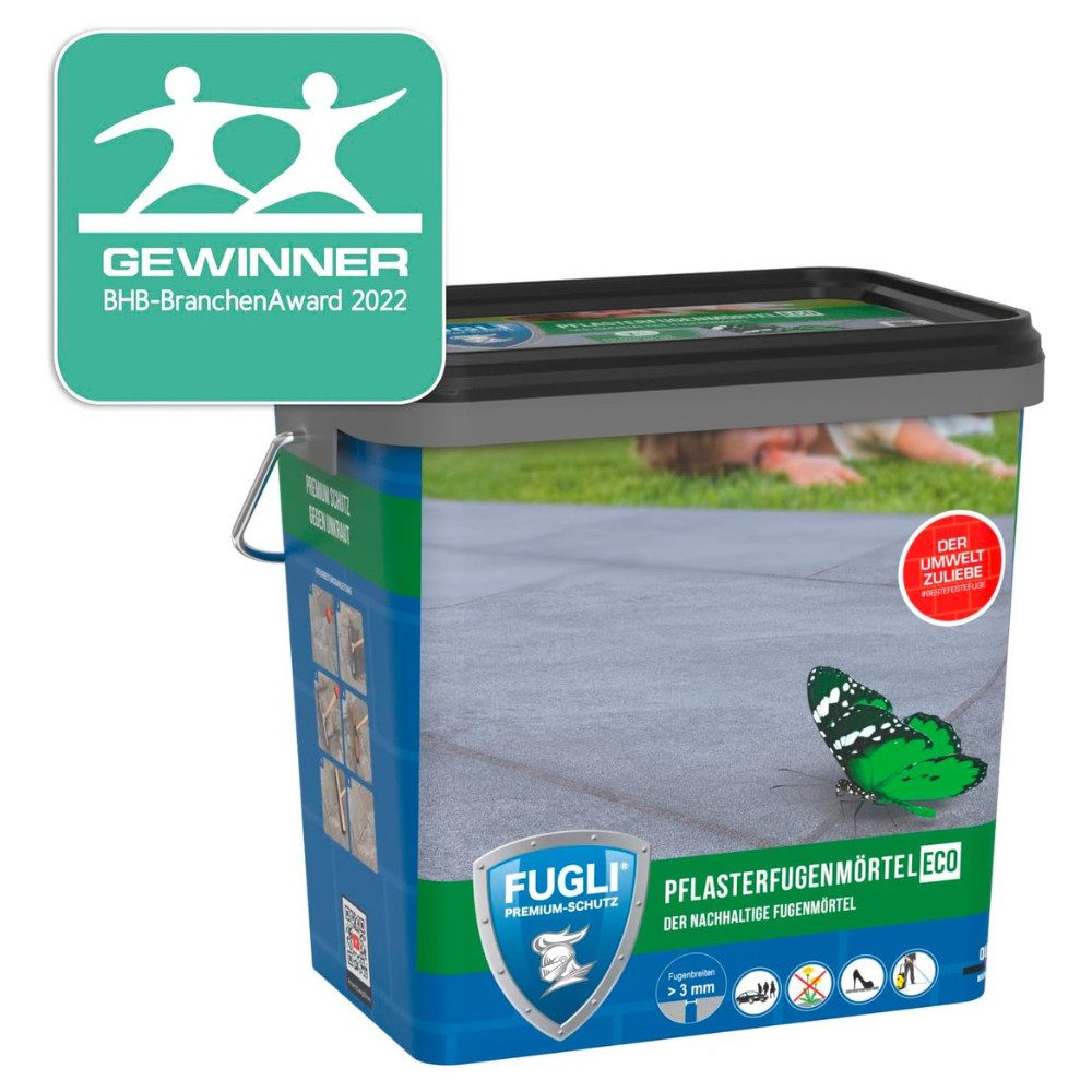 FUGLI® Fugenmörtel Pflasterfugenmörtel Eco, 12,5 kg, Verfugung von Pflaster-, Platten- und Klinkerflächen