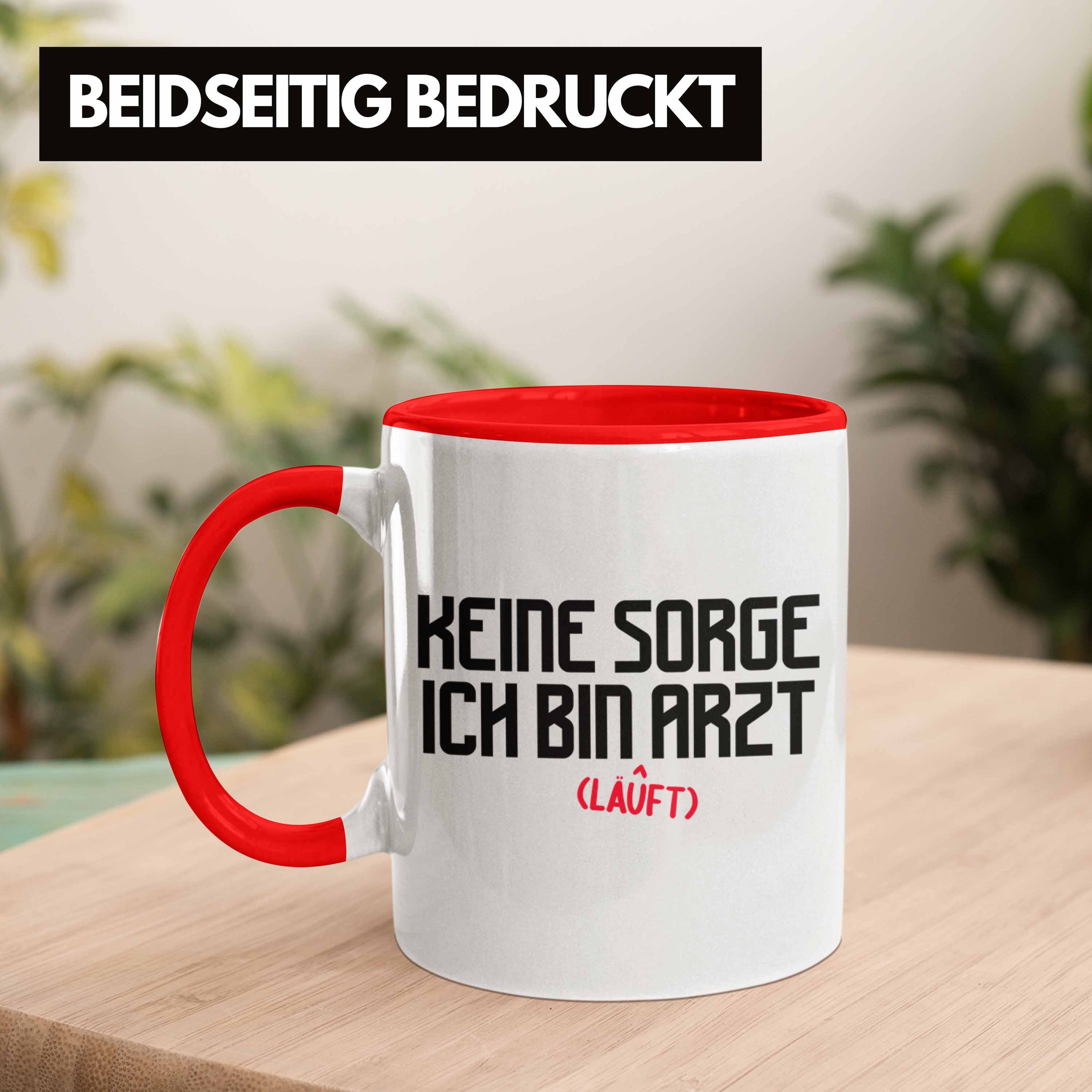 Trendation Tasse Trendation - Arzt Lustig Geschenk Arzt Männer für Krankenhaus Geschenkidee Ärzte Kaffeetasse Rot Tasse