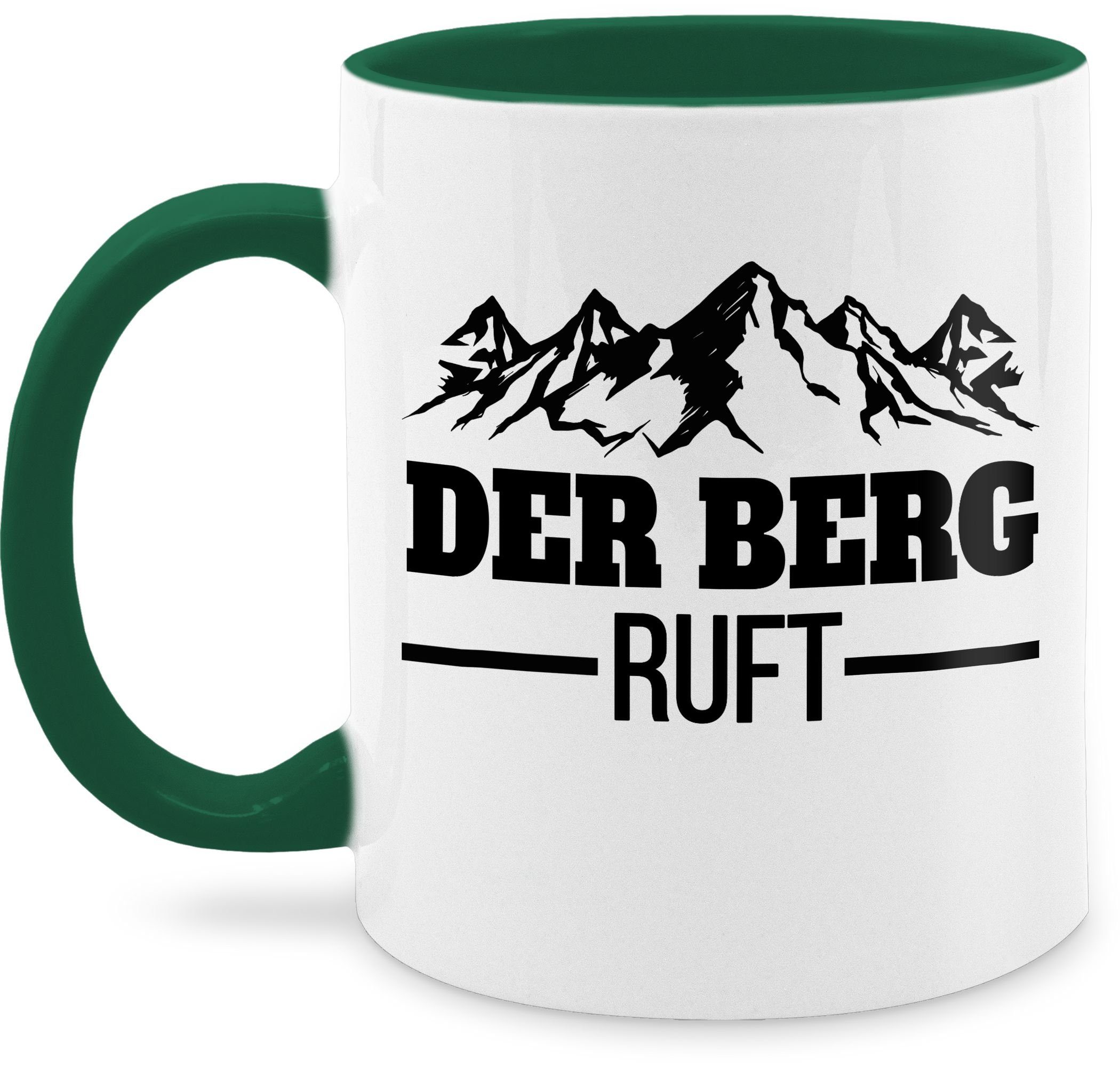 Shirtracer Tasse Der Berg ruft - schwarz, Keramik, Statement Sprüche 3 Petrolgrün