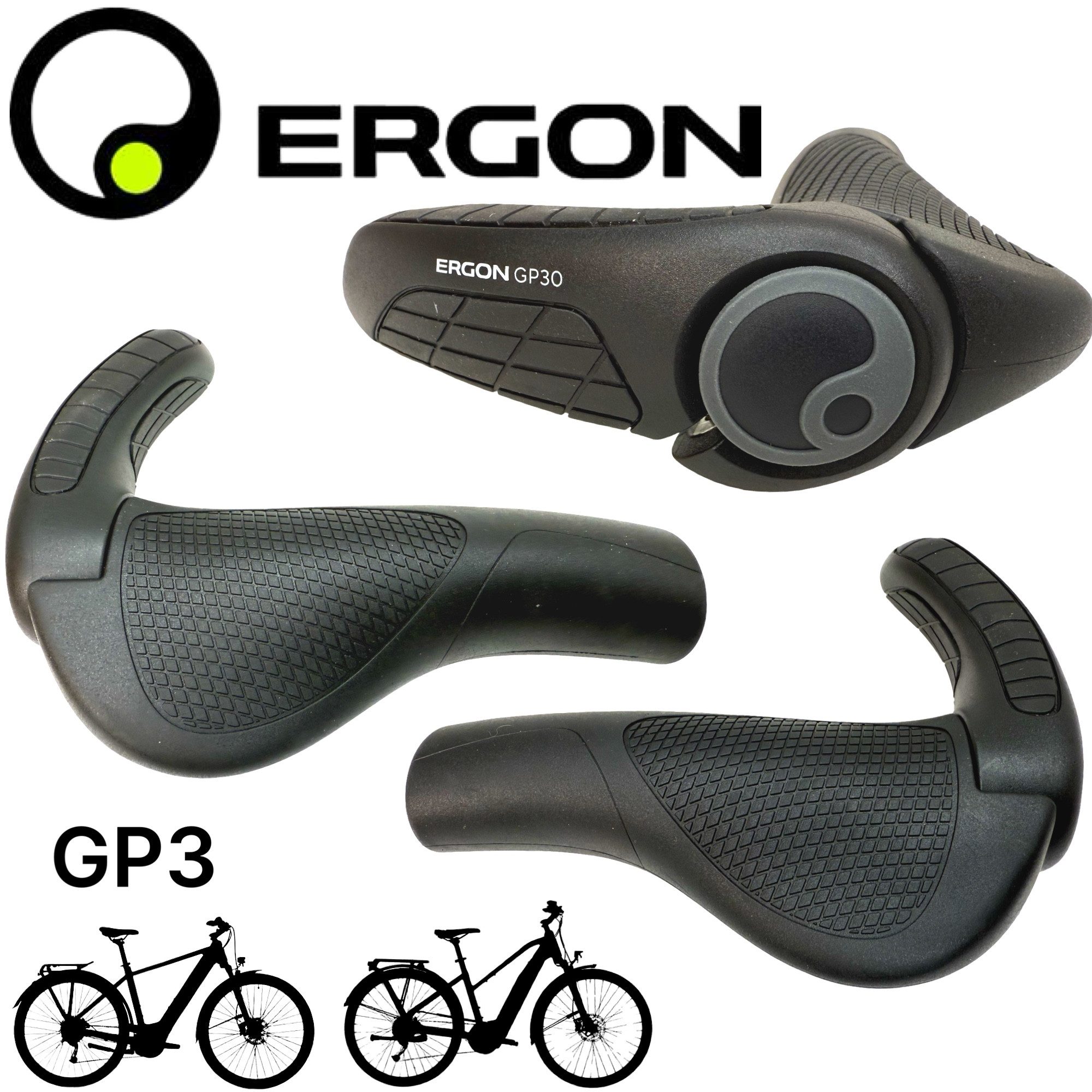 Ergon Fahrradlenker Ergon GP3 0- Large City Ebike Ergo komfort Fahrrad Griffe Hörnchen