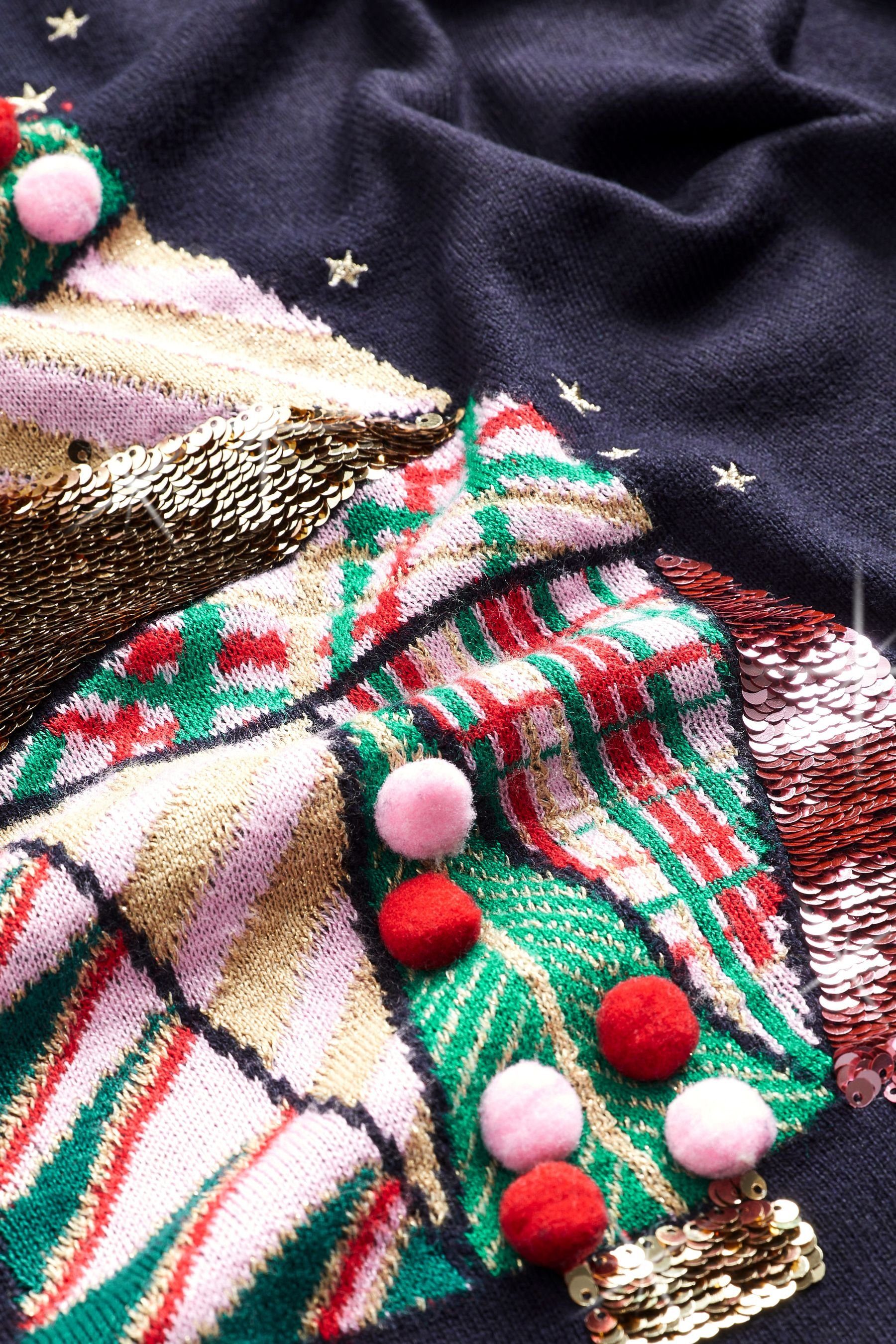 Weihnachtspullover V-Ausschnitt-Pullover Next (1-tlg)