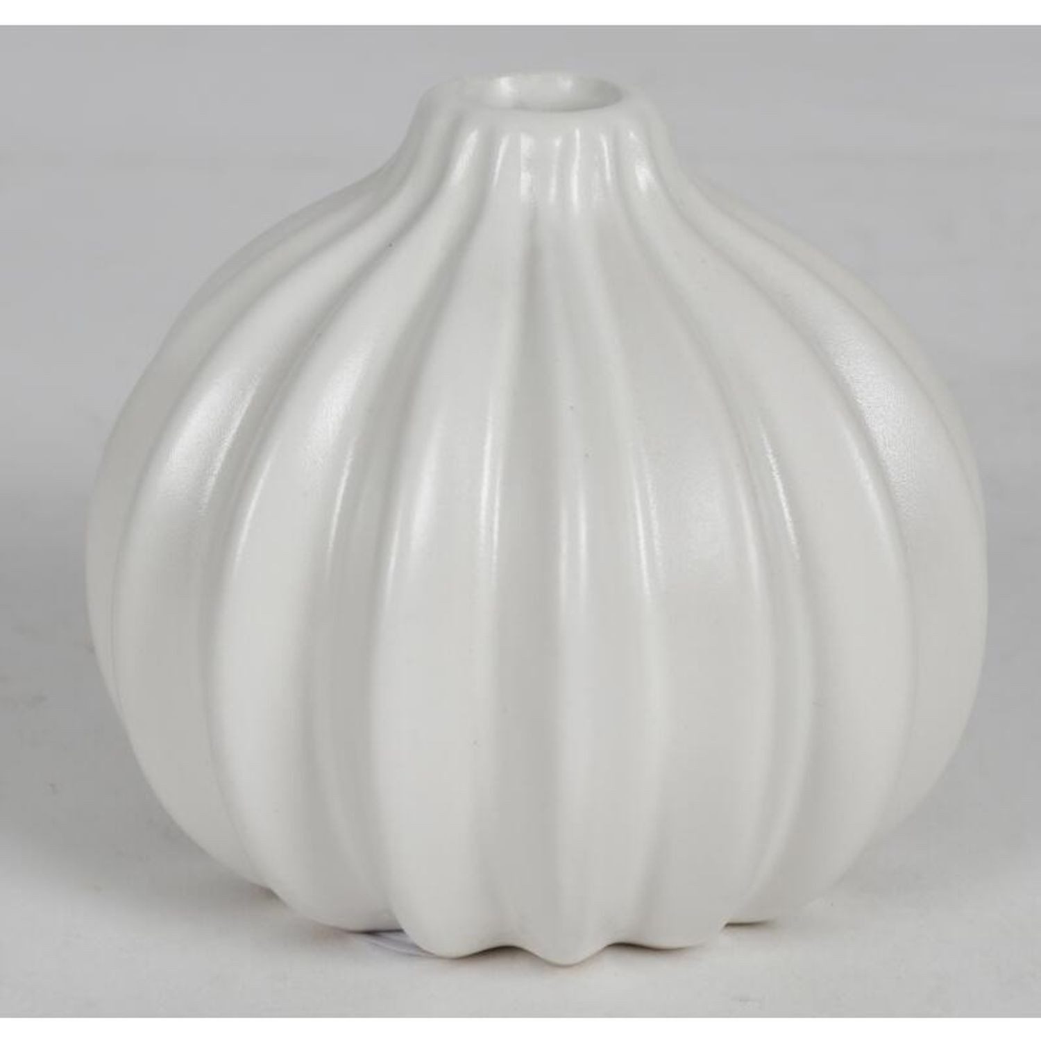 BURI Tischvase 12 Stück kleine Keramik-Vasen weiß elegantes Rillendesign ø9x8cm Dekor