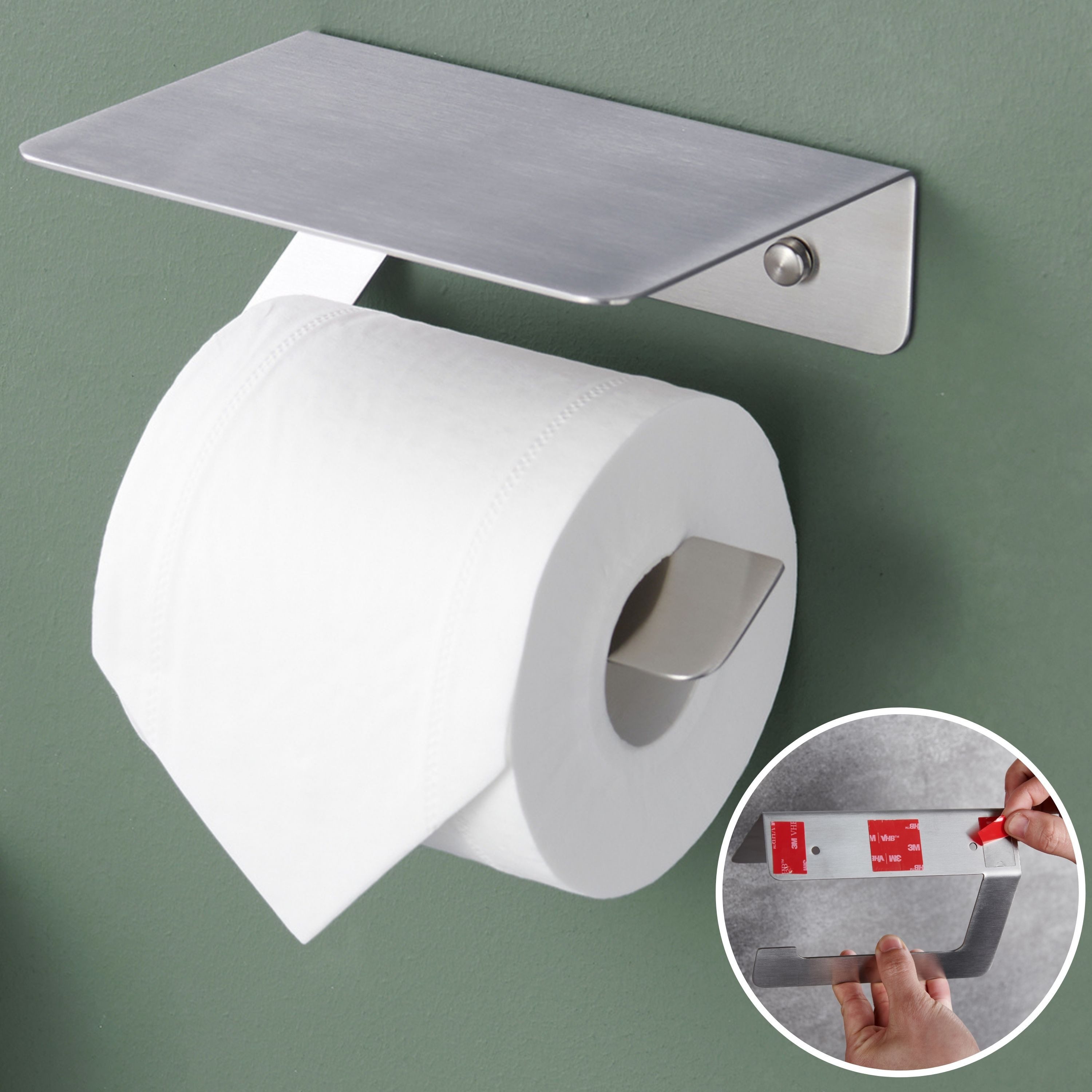 DEKAZIA Toilettenpapierhalter ohne Bohren Klopapierhalter Klorollenhalter günstig online kaufen