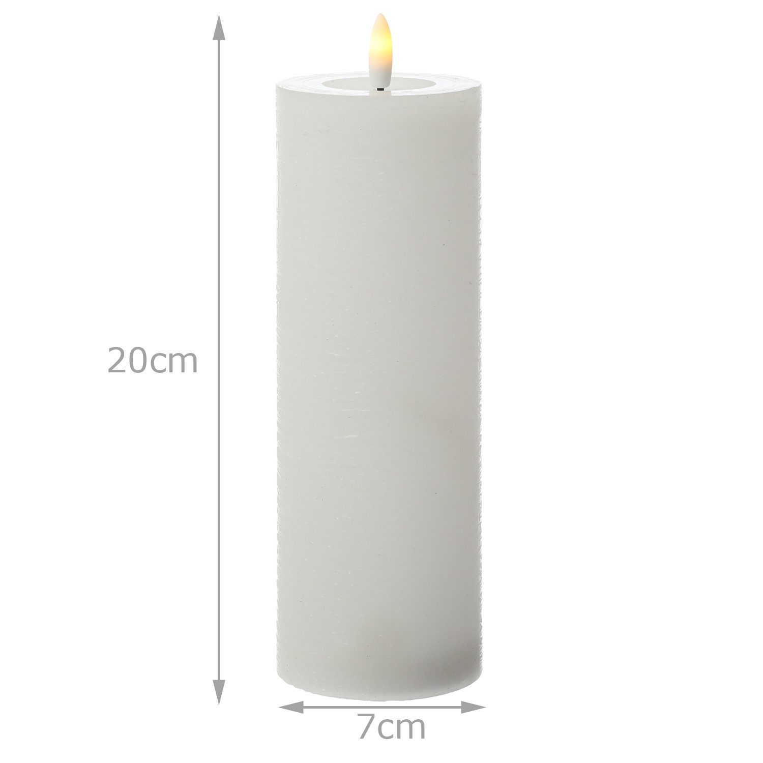 Adilina LED-Kerze Kerzenset LINA Rustik Optik für Adventskranz 7x20cm Timer weiß 4St, LED Classic, warmweiß (2100K bis 3000K)