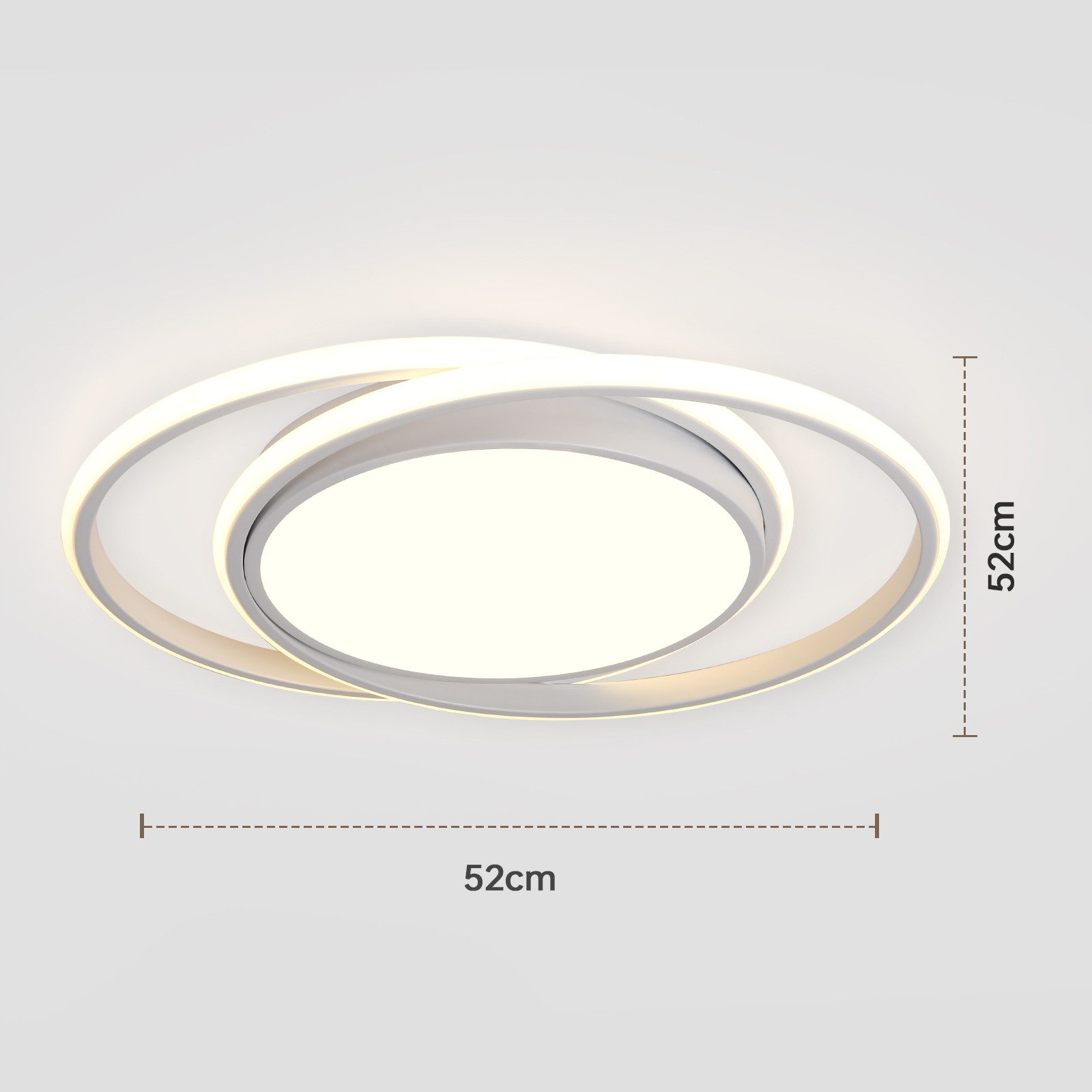 JDONG LED Deckenleuchte Flach Rund Weiß Deckenlampe 24W/36W/54W, Durchmesser 30CM/40CM/50CM, Dimmabr 3000-6000K, LED fest integriert, 3000K Warmweiß, für Schlaf – Bild 4 von 5
