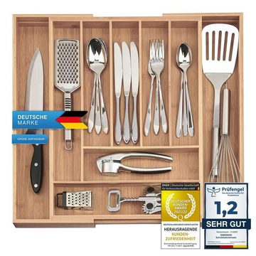 Dimono Besteckeinsatz Schubladeneinsatz (Ordnungssystem, Flexibler Schubladen Organizer), Schubladen-Sortier-Einsatz