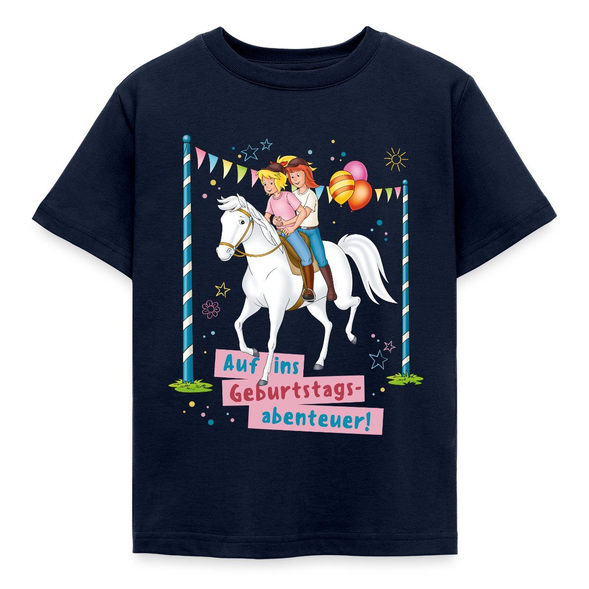 T-Shirt Bibi & Tina Auf Ins Geburtstagsabenteuer Geburtstag Kinder T-Shirt