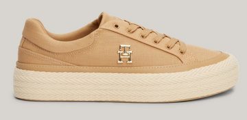 Tommy Hilfiger VULC SNEAKER LINNEN Plateausneaker mit gepolstertem Schaftrand, Freizeitschuh, Halbschuh, Schnürschuh