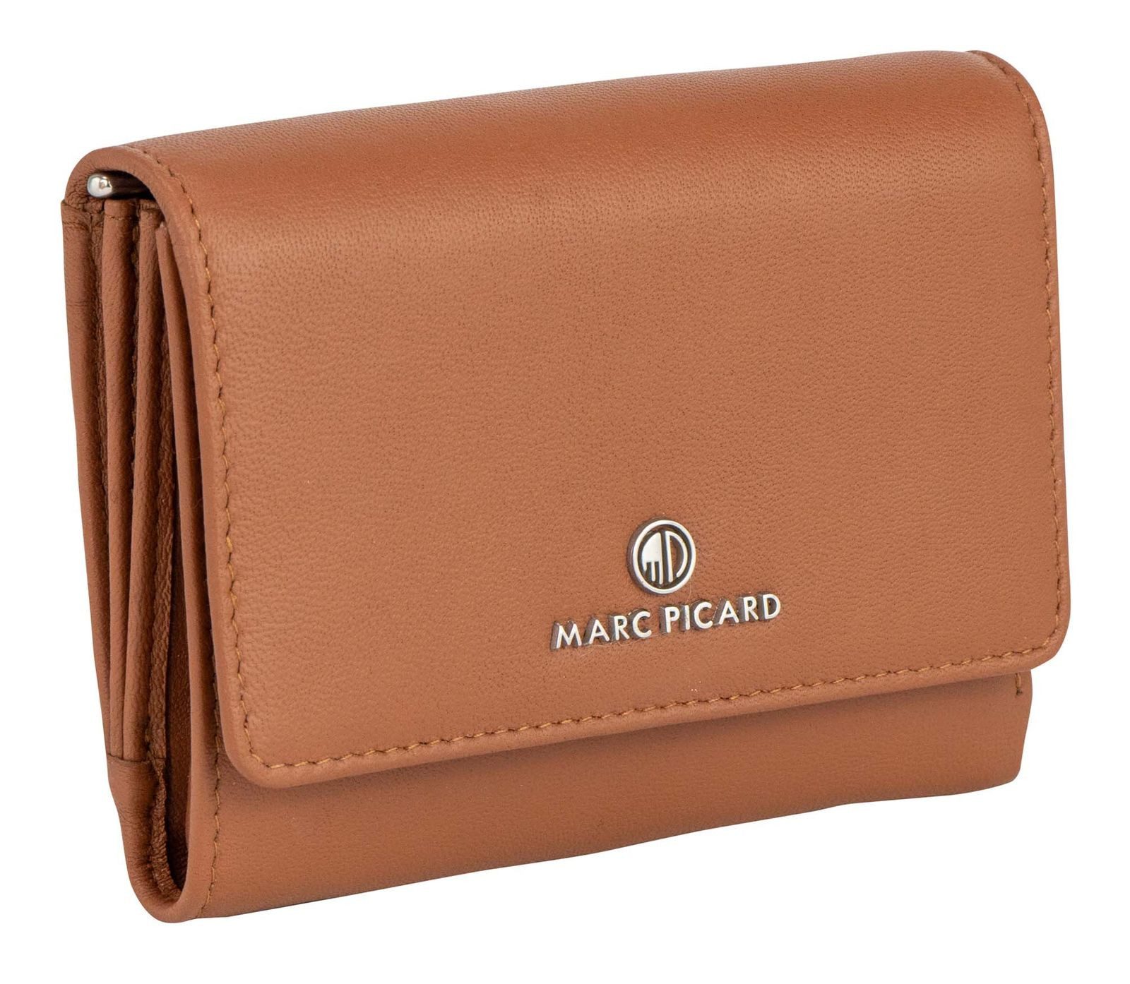 Marc Picard Geldbörse Wallet with Flap, aus echtem Lammleder mit RFID-Blocker Schutz