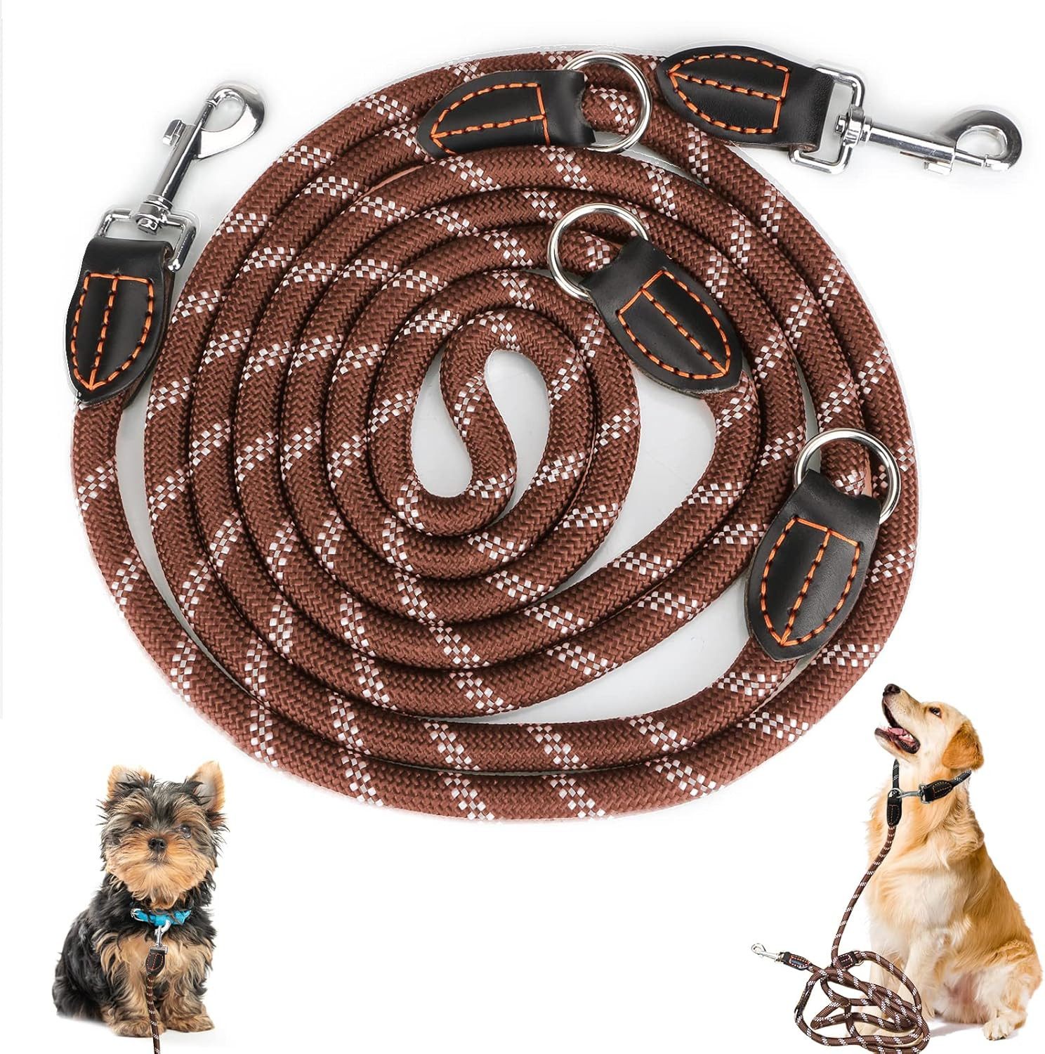 FELIXLEO Hundeleine Hundeleine Nylon Verstellbar Doppelleine 3m Für Große Hunde, (1-tlg)